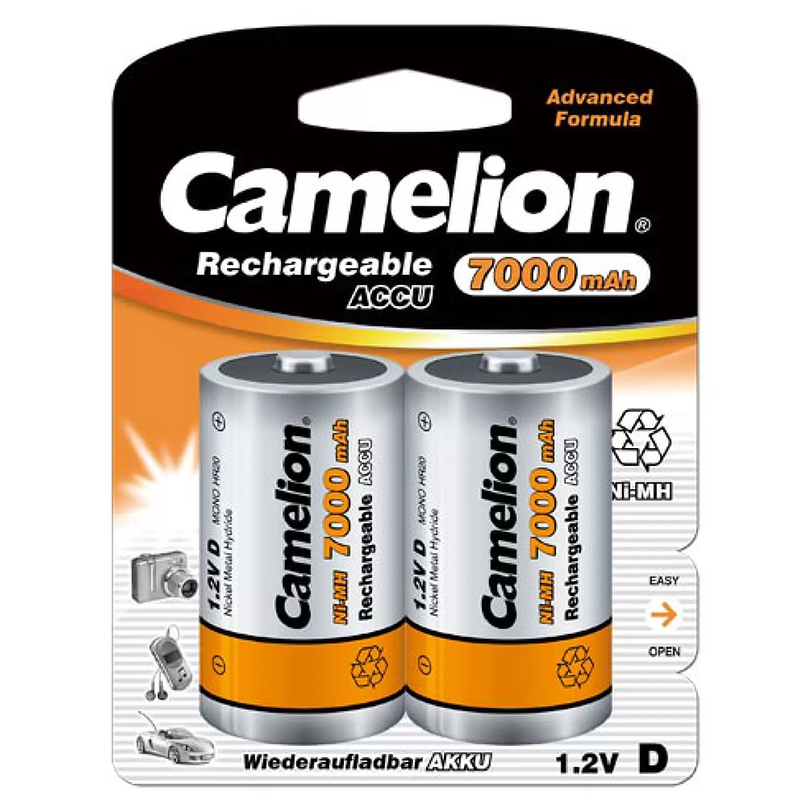 Camelion Ni-MH-Akku HR20 Mono D 2er Blister 7000mAh Camelion Ni-MH-Akku HR20 Mono D 2er Blister 7000mAh