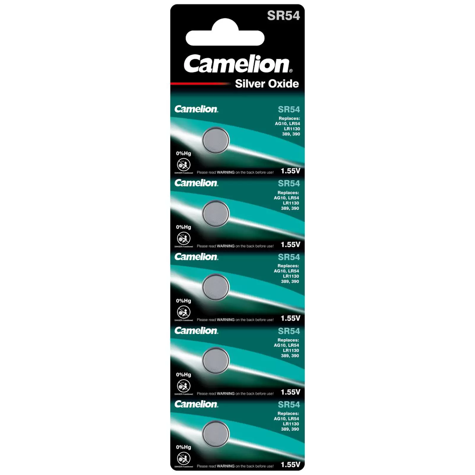 Camelion Silberoxid-Knopfzelle SR54 7 G10 / LR1130 / 389 / SR1130 / 189 5er Blister Camelion Silberoxid-Knopfzelle SR54 7 G10 / LR1130 / 389 / SR1130 / 189 5er Blister