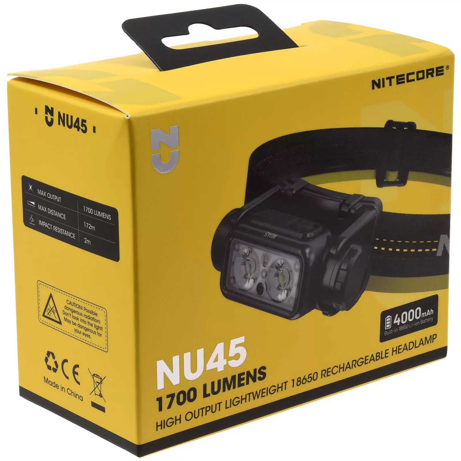 Nitecore NU45 LED Kopflampe, Stirnlampe, Headlamp, USB-C, max. 1700 Lumen Nitecore NU45 LED Kopflampe, Stirnlampe, Headlamp, USB-C, max. 1700 Lumen