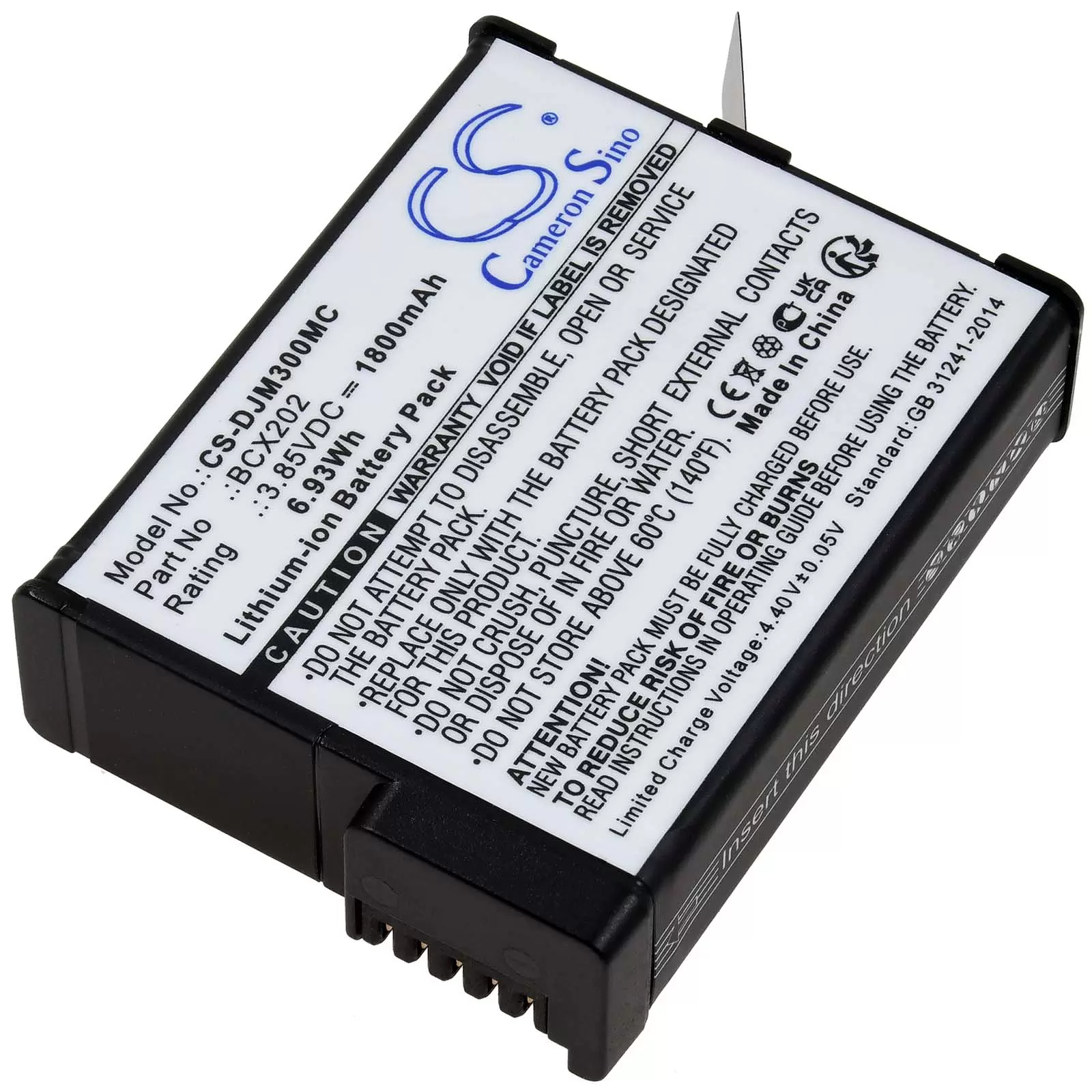 Akku passend für ActionCam DJI Osmo Action 3 Action 4 Typ BCX202 Akku passend für ActionCam DJI Osmo Action 3 Action 4 Typ BCX202