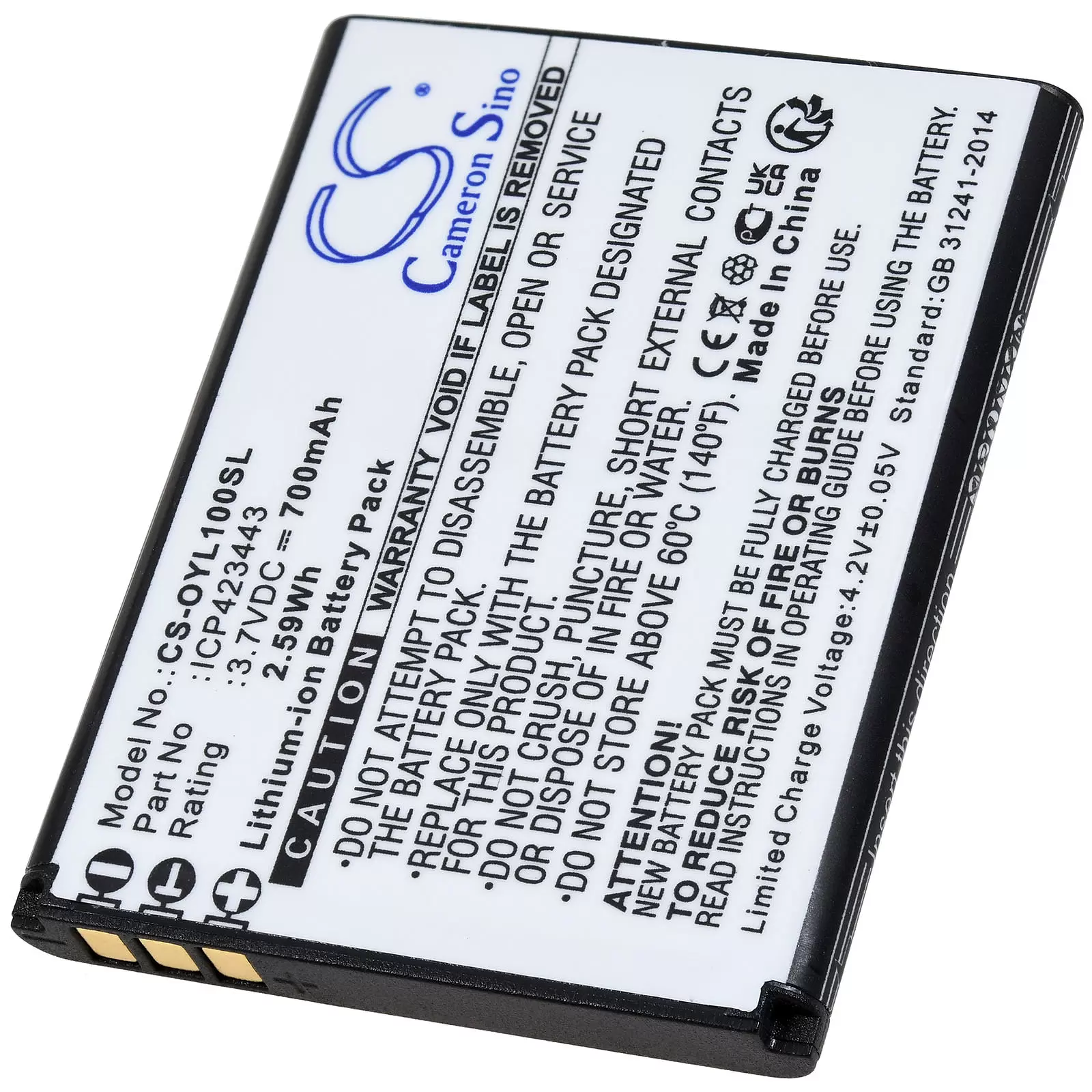 Akku passen für Senioren-Handy Olympia LUNA Typ ICP423443 Akku passen für Senioren-Handy Olympia LUNA Typ ICP423443