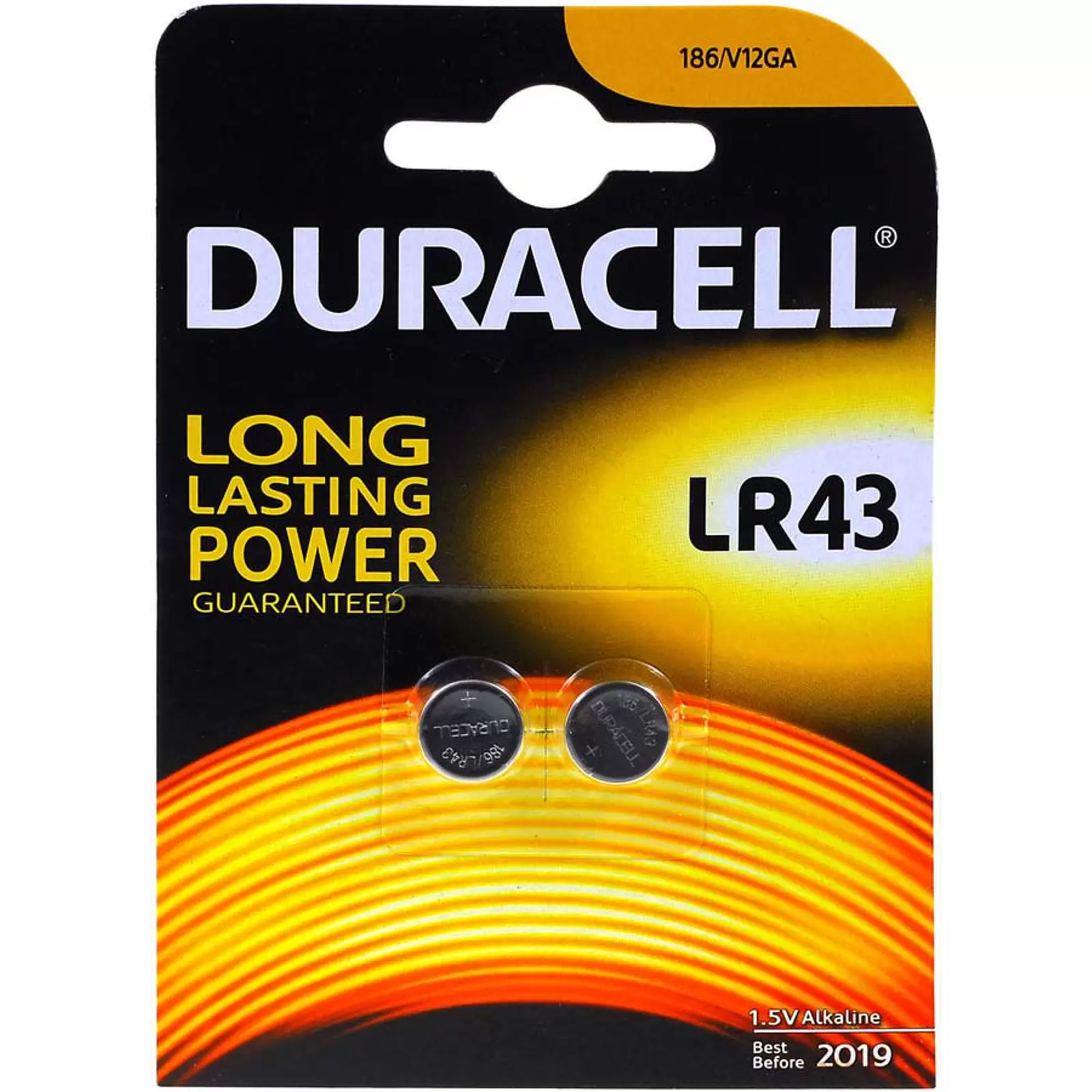 Duracell Knopfzelle LR43 LR1142 AG12 V12GA 2er Blister Duracell Knopfzelle LR43 LR1142 AG12 V12GA 2er Blister