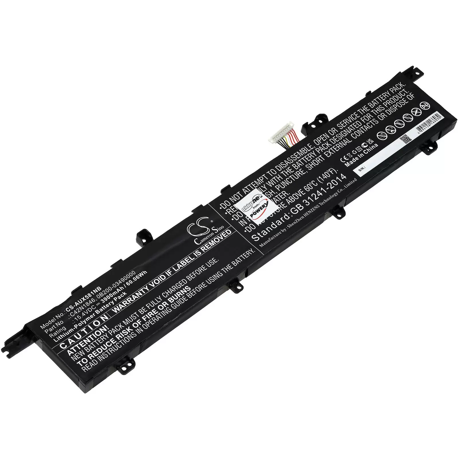 Akku passend für Laptop Asus ZenBook Pro Duo UX581GV-H2004T, UX581GV-H2002T, Typ C42N1846 Akku passend für Laptop Asus ZenBook Pro Duo UX581GV-H2004T, UX581GV-H2002T, Typ C42N1846