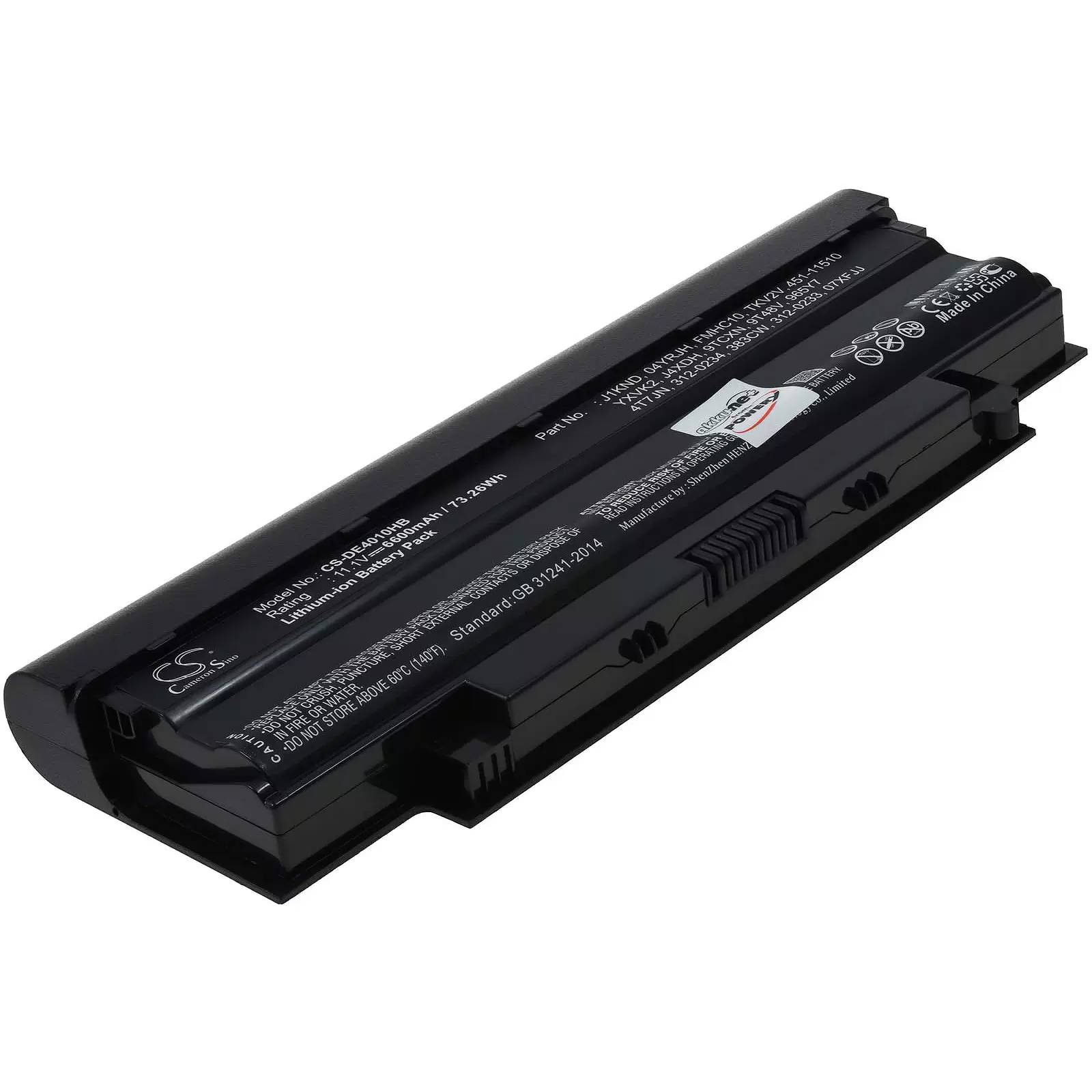 Akku für Dell Inspiron 13R Serie/ Inspiron 14R/ Inspiron 15R/ Typ 312-0234 6600mAh Akku für Dell Inspiron 13R Serie/ Inspiron 14R/ Inspiron 15R/ Typ 312-0234 6600mAh