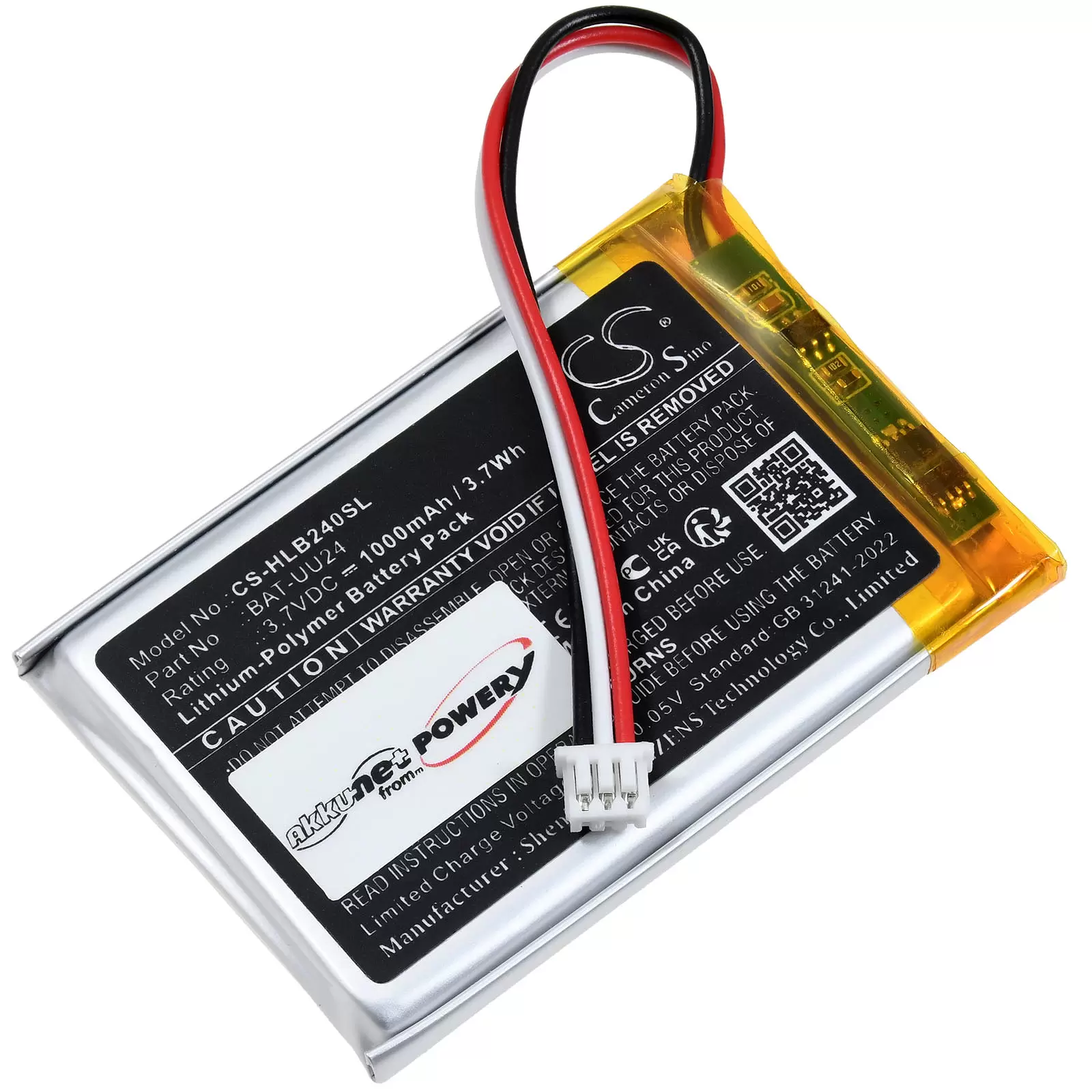 Akku passend für Babyphone HelloBaby Dragon Touch E40 HB32 HB24 HB24RX Typ BAT-UU24