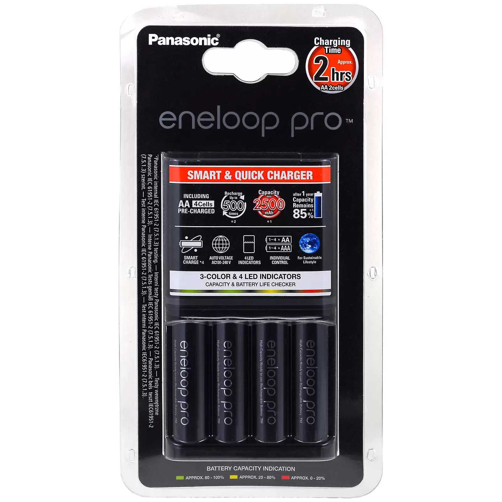 Ladegerät Panasonic eneloop BQ-CC55E inkl. 4 Stück AA eneloop Pro 2500mAh Ladegerät Panasonic eneloop BQ-CC55E inkl. 4 Stück AA eneloop Pro 2500mAh