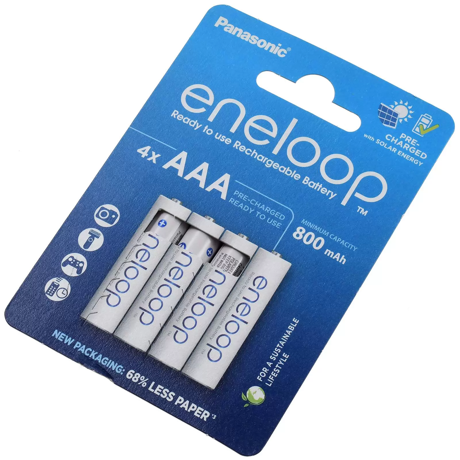 Panasonic eneloop Microakku AAA HR03 HR-4UTG 800mAh NiMH 4er Pack Panasonic eneloop Microakku AAA HR03 HR-4UTG 800mAh NiMH 4er Pack