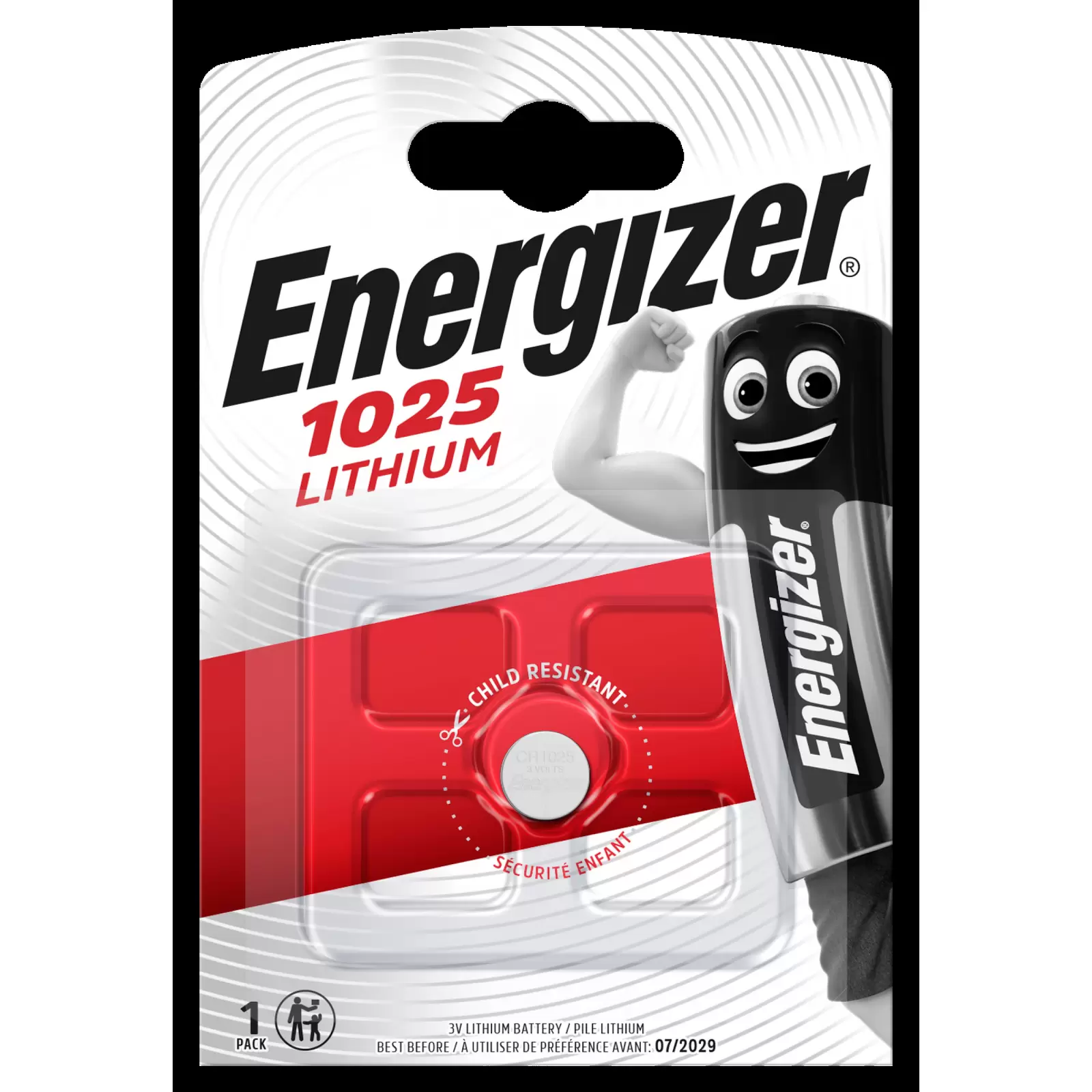 Lithium Knopfzelle Energizer CR1025 / 1025C1 1er Blister