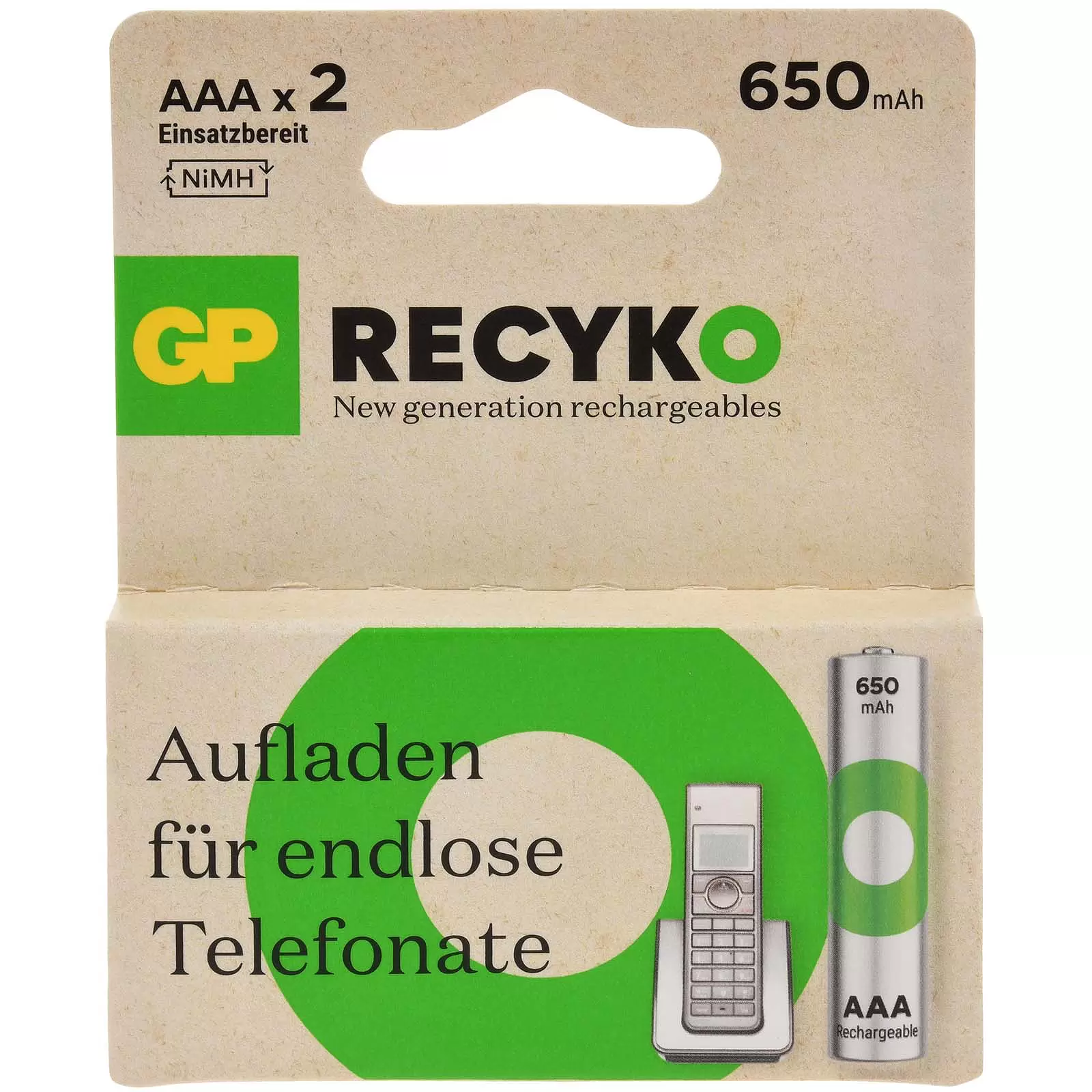 Akku für GP HR03 Micro AAA 2er Blister 650mAh Akku für GP HR03 Micro AAA 2er Blister 650mAh