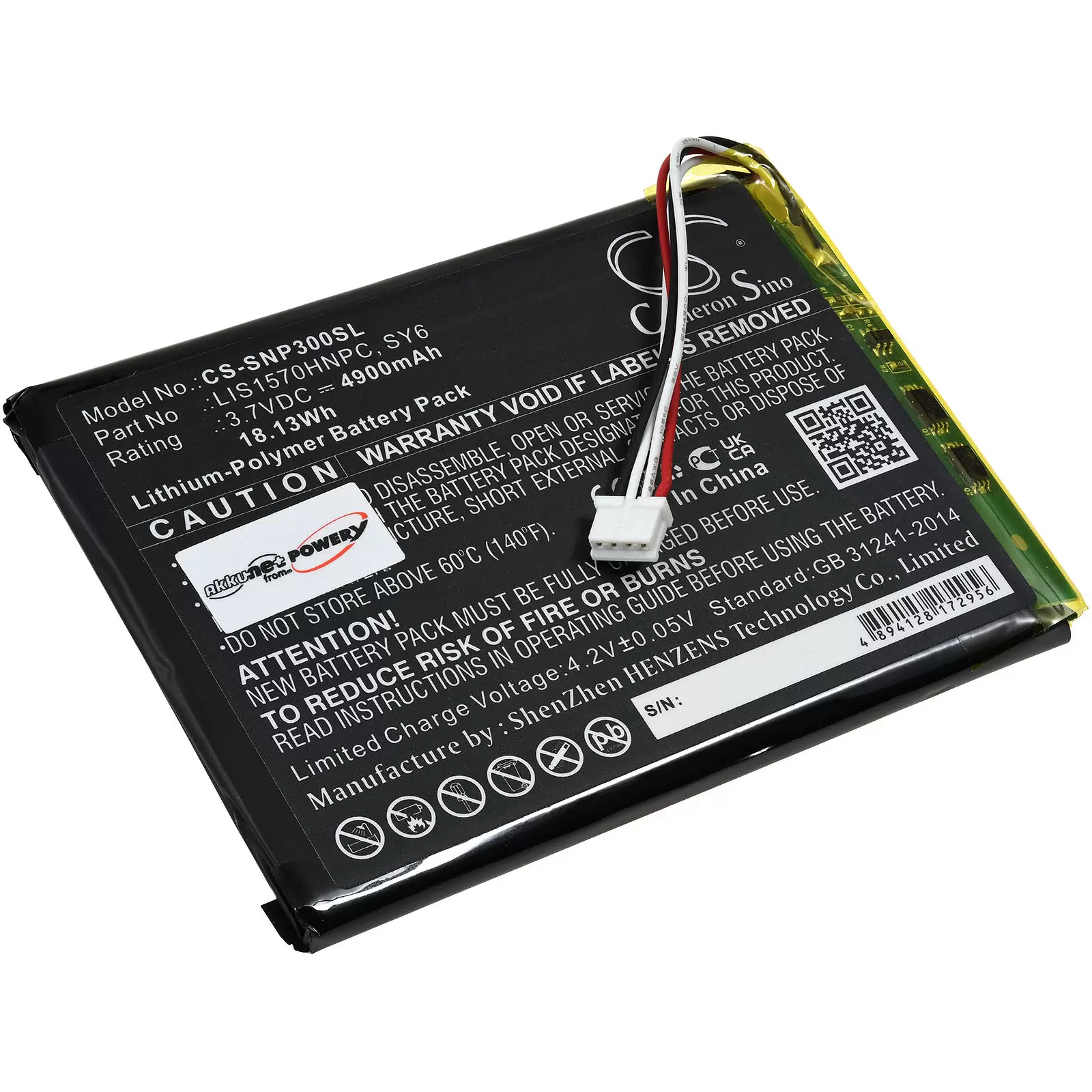 Akku passend für Verstärker Sony PHA-3, Typ SY6 Akku passend für Verstärker Sony PHA-3, Typ SY6