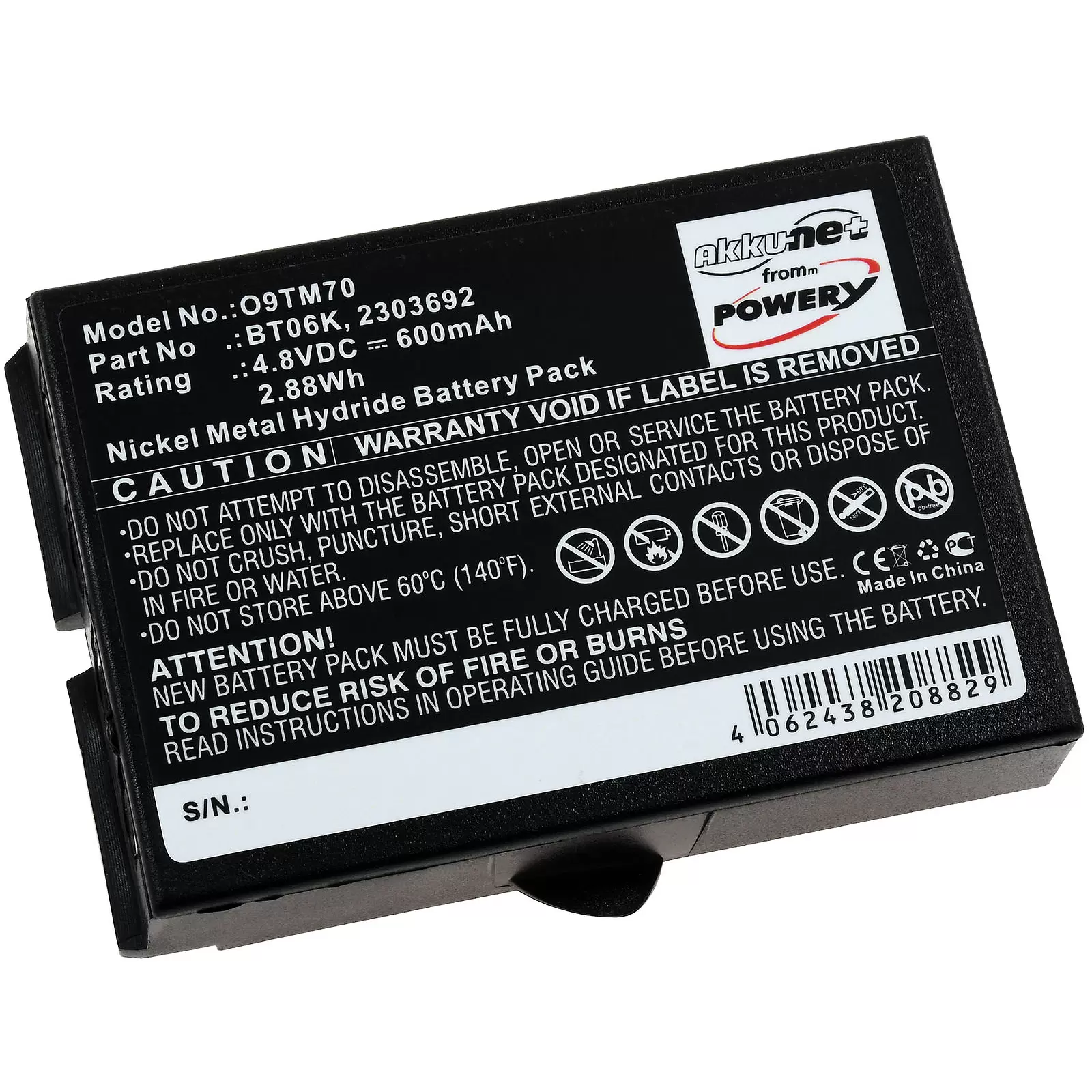 Akku für Kransteuerung Ikusi TM70 / Typ BT06K Akku für Kransteuerung Ikusi TM70 / Typ BT06K