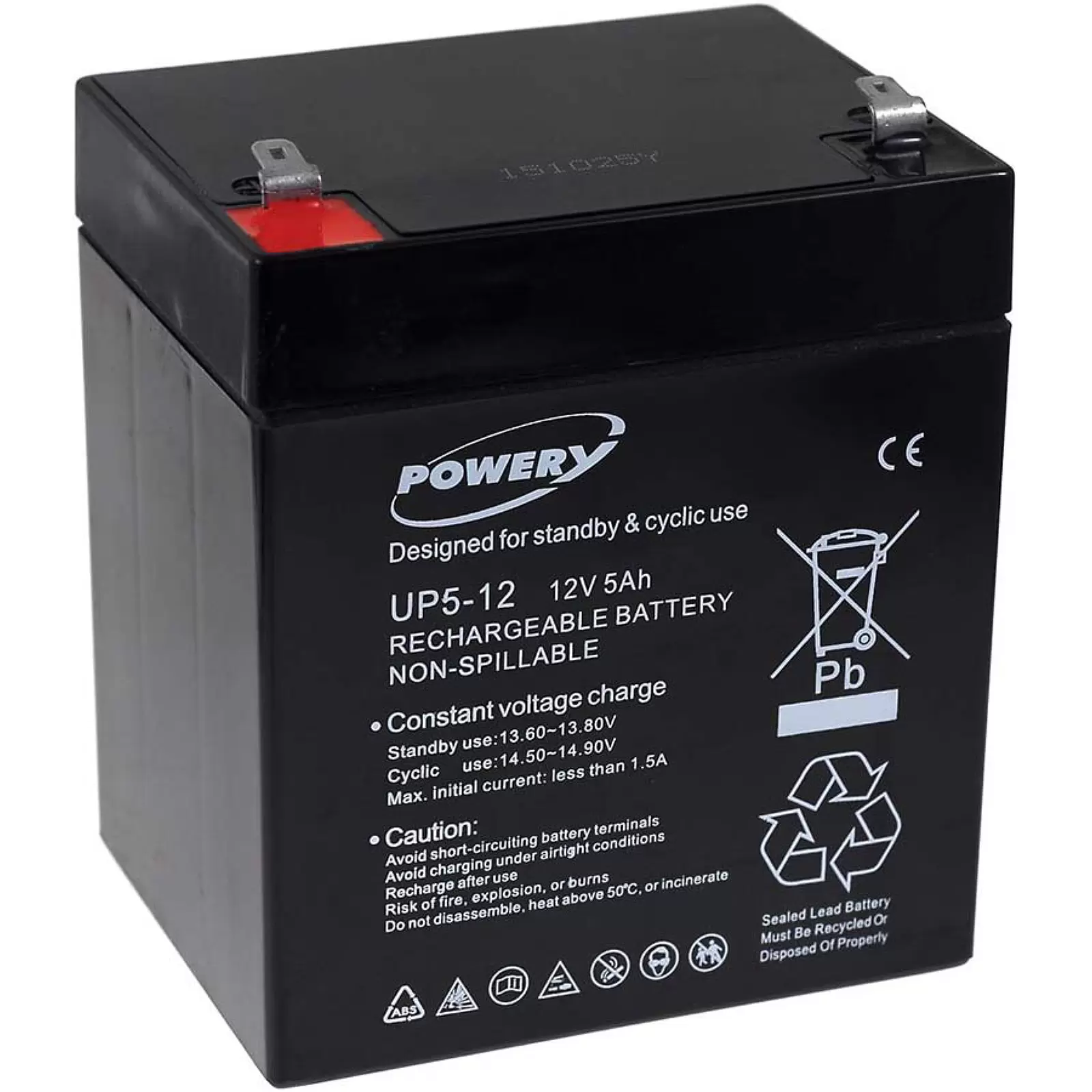Powery Blei-Gel Akku 12V 5Ah Powery Blei-Gel Akku 12V 5Ah