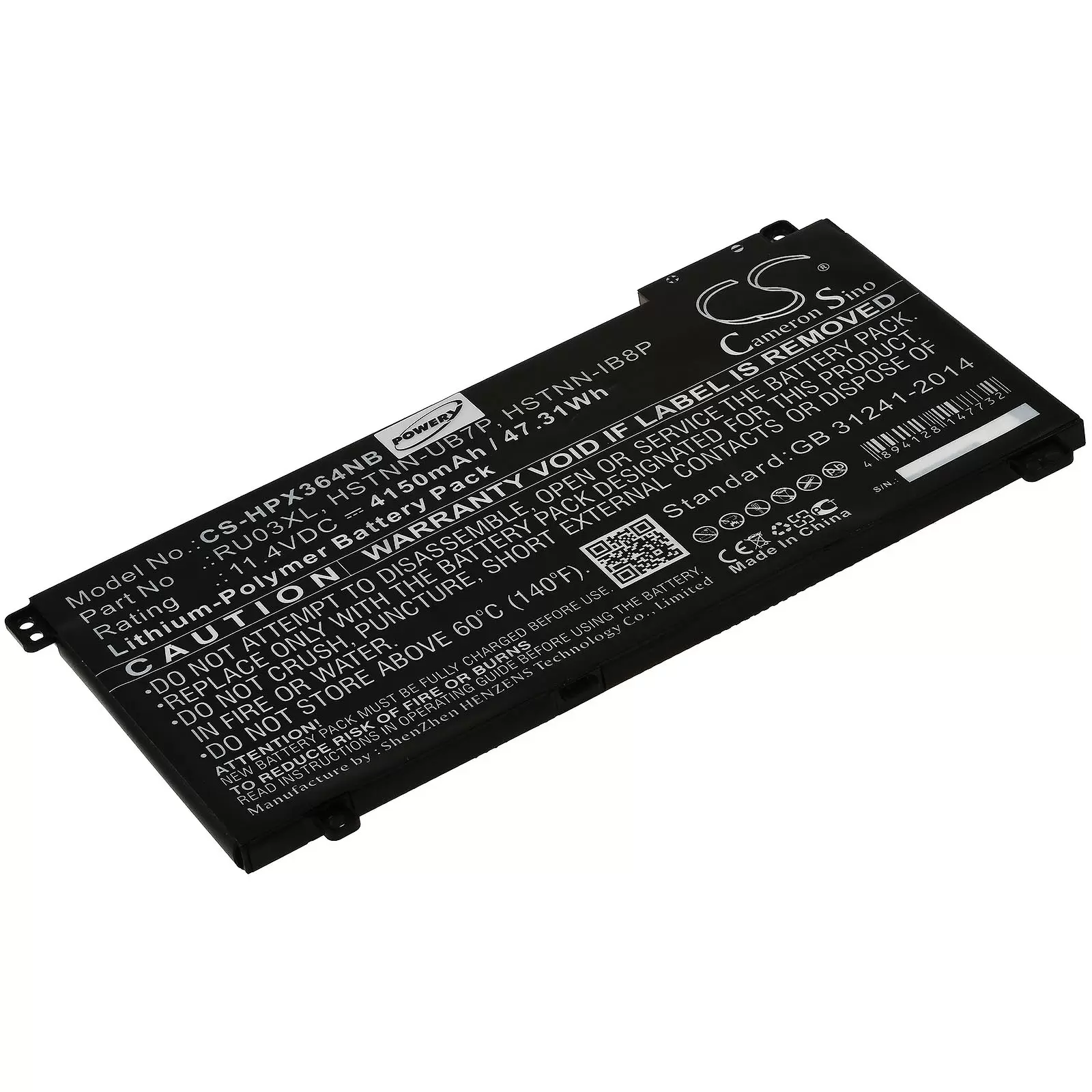 Akku passend für Laptop HP ProBook x360 440 G1 / Typ HSTNN-LB8K / RU03XL u.a.