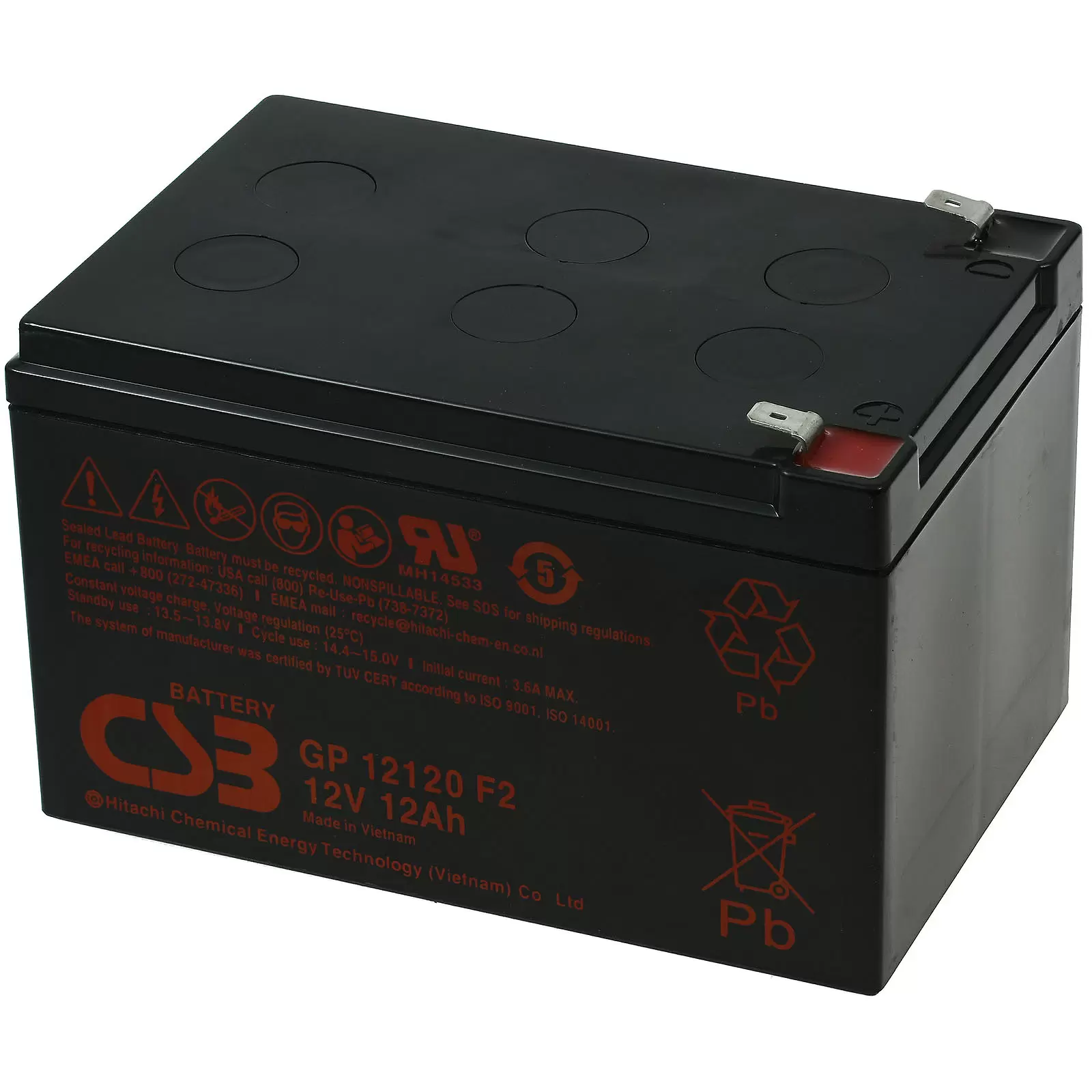 CSB Standby Bleiakkus u.a. passend für APC Smart UPS SU1000INET / SUA100012V 12Ah