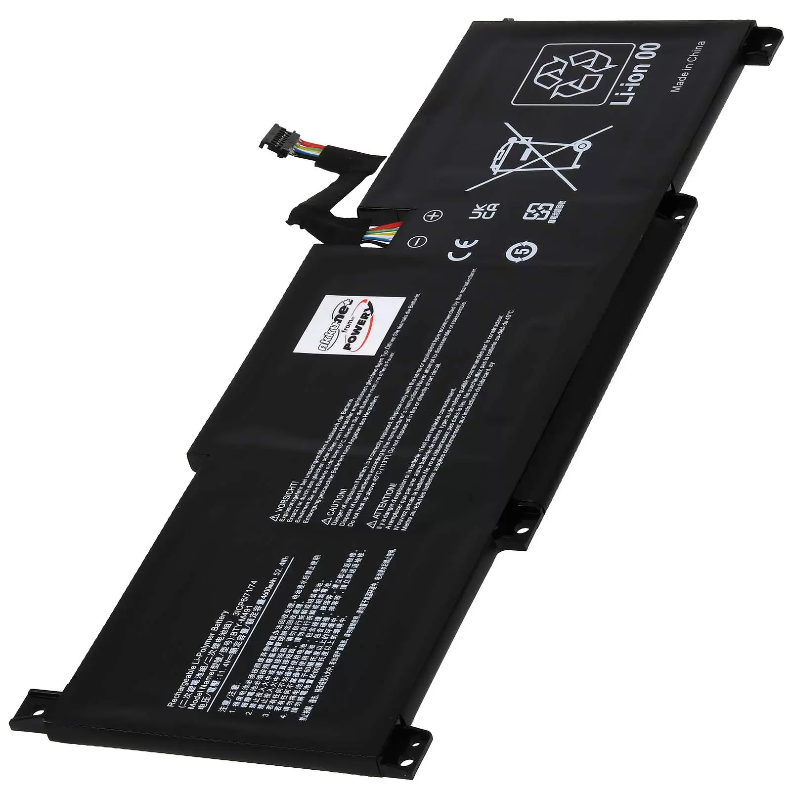 Akku passend für Laptop MSI Modern A10M A11M Typ BTY-M491 schwarzem 8-Pin Stecker Akku passend für Laptop MSI Modern A10M A11M Typ BTY-M491 schwarzem 8-Pin Stecker