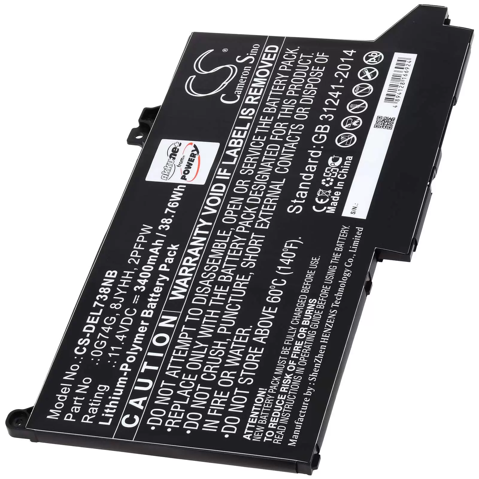 Akku passend für Laptop Dell Latitude 12 7280 Latitude 12 7300 Latitude 12 7400 Typ 0G74G Akku passend für Laptop Dell Latitude 12 7280 Latitude 12 7300 Latitude 12 7400 Typ 0G74G