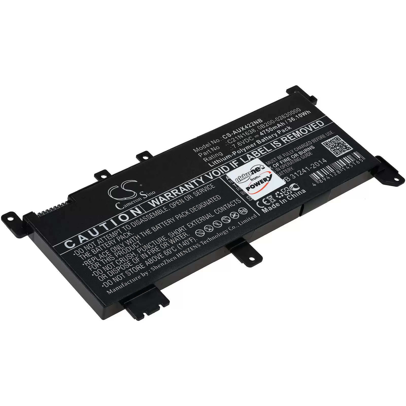Akku passend für Laptop Asus VivoBook 14 X442UQ, VivoBook X442UF, Typ C21N1638 Akku passend für Laptop Asus VivoBook 14 X442UQ, VivoBook X442UF, Typ C21N1638