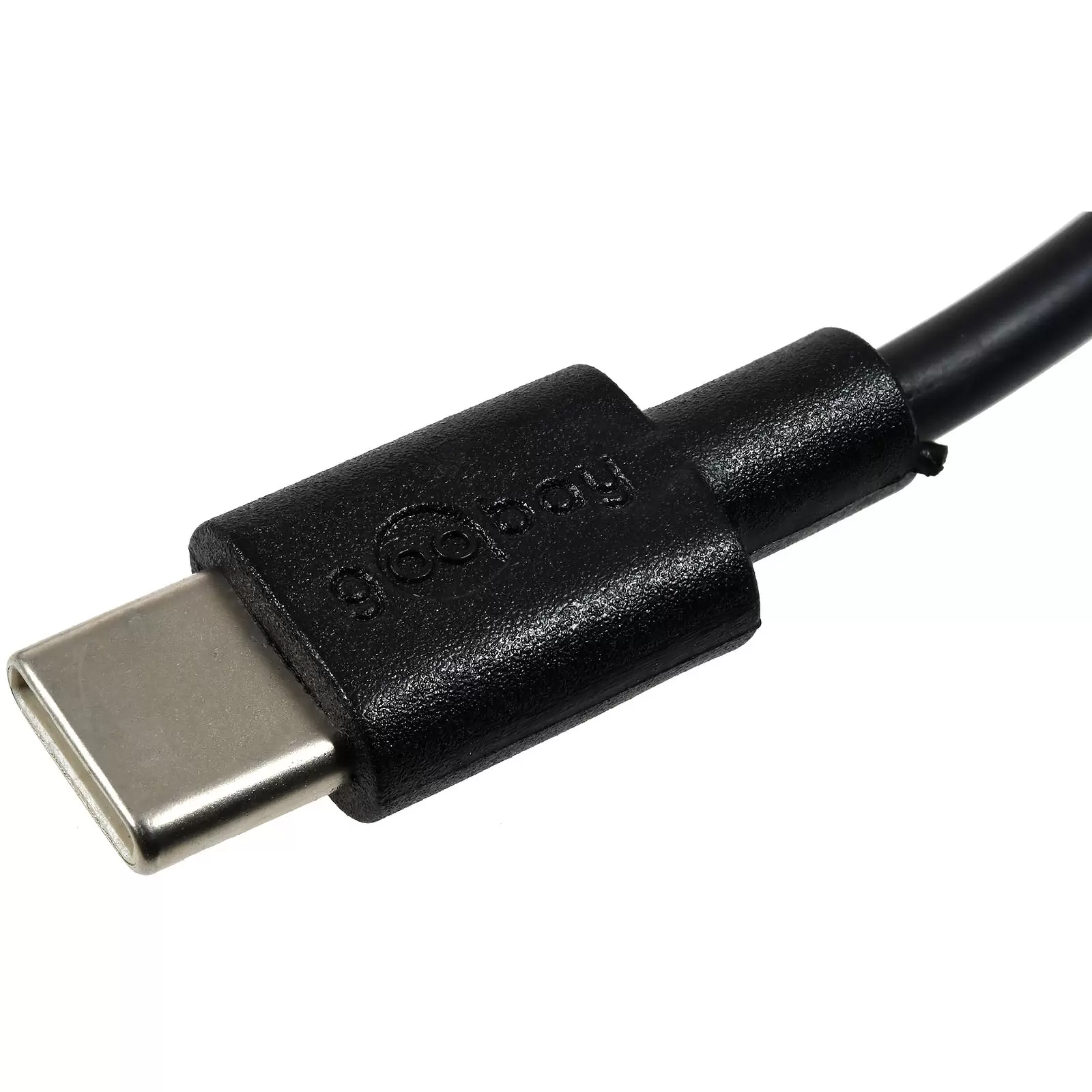goobay USB-C Lade- u. Synchronisationskabel für Geräte mir USB-C Anschluss, 0,1m, Schwarz