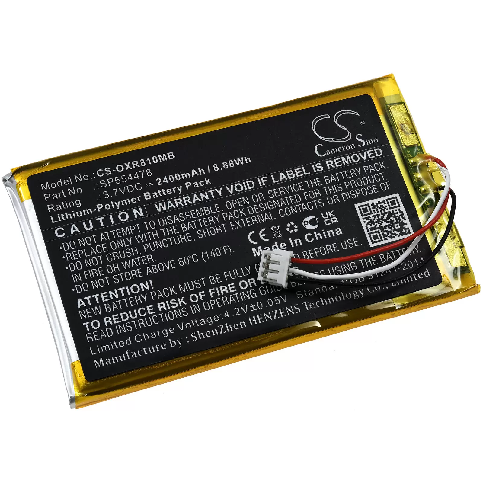 Akku passend für Babyphone Monitor Infant Optics DXR-8 Pro, Typ SP554478 Akku passend für Babyphone Monitor Infant Optics DXR-8 Pro, Typ SP554478