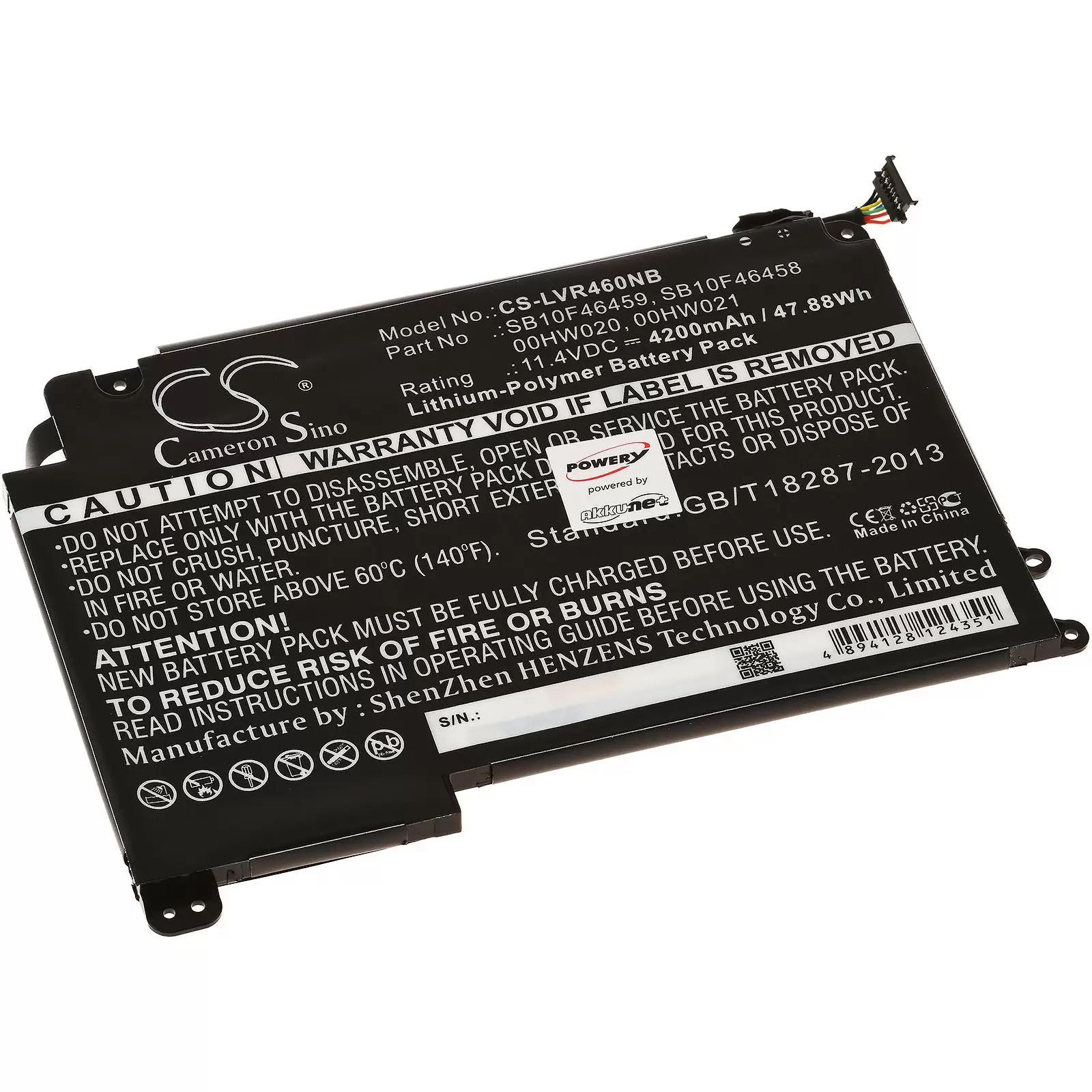 Akku passend für Laptop Lenovo ThinkPad Yoga 460 / Typ SB10F46458 u.a.