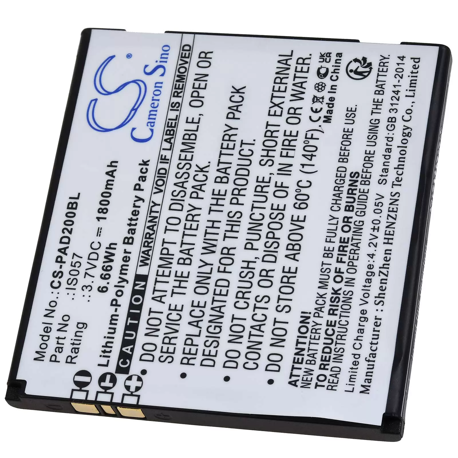 Akku passend für Payment-, Zahl-, Karten-Terminal Pax myPOS D200 D200T Typ IS057 Akku passend für Payment-, Zahl-, Karten-Terminal Pax myPOS D200 D200T Typ IS057
