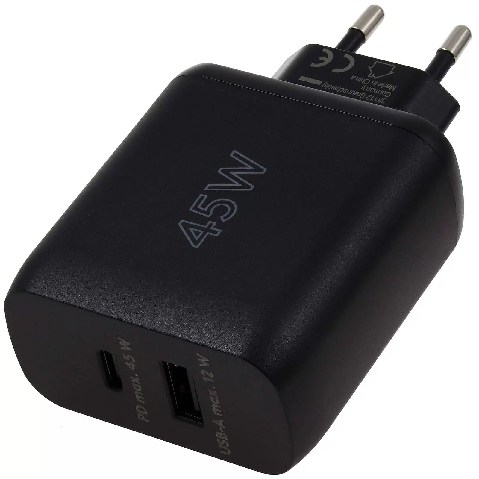 goobay 2-Port USB-Schnellladegerät USB-PD/QC Adapter 45 W Schwarz goobay 2-Port USB-Schnellladegerät USB-PD/QC Adapter 45 W Schwarz