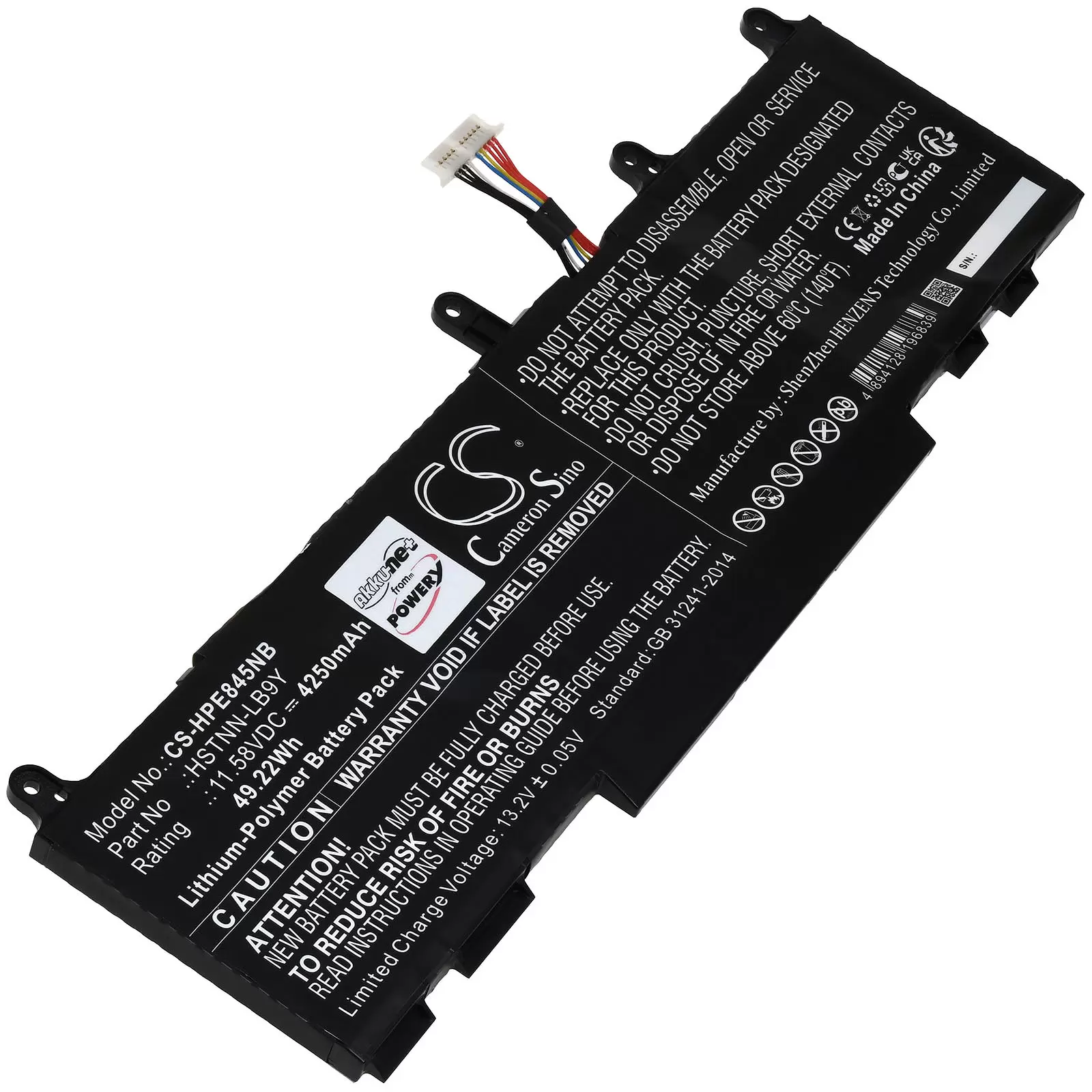 Powerakku passend für Laptop HP EliteBook 830 G9 860 G9 845 G9 840 G9 Typ WP03XL