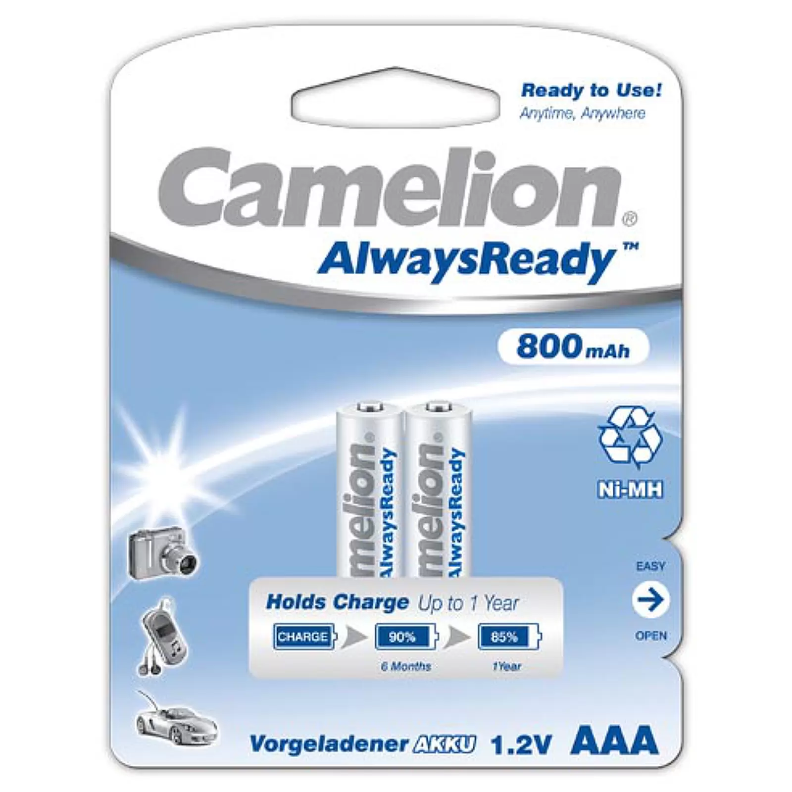 Camelion HR03 Micro AAA AlwaysReady 2er Blister 800mAh