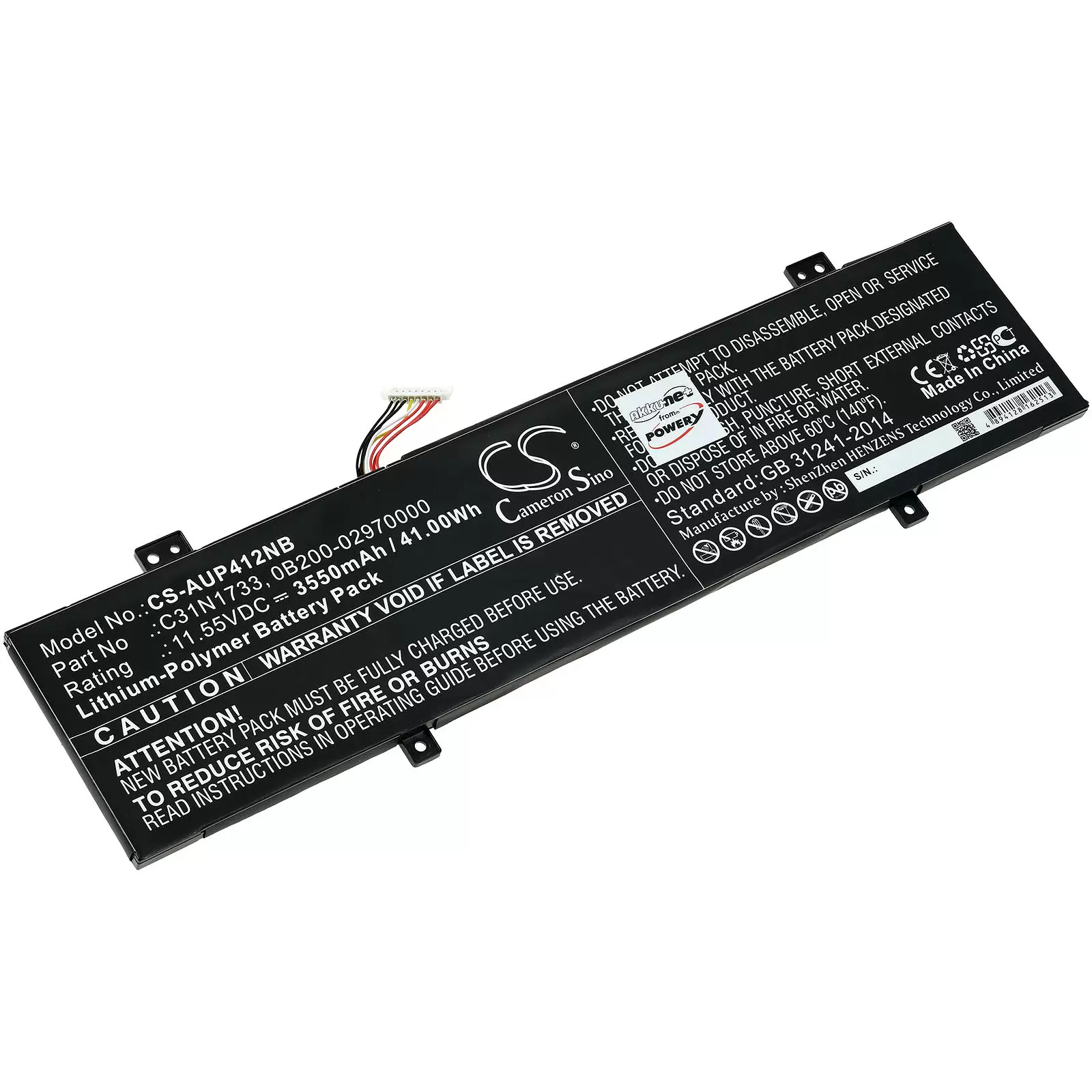 Akku passend für Laptop Asus VivoBook Flip 14 TP412FA-EC035T, TP412UA-EC969T, Typ C31N1733 u.a.