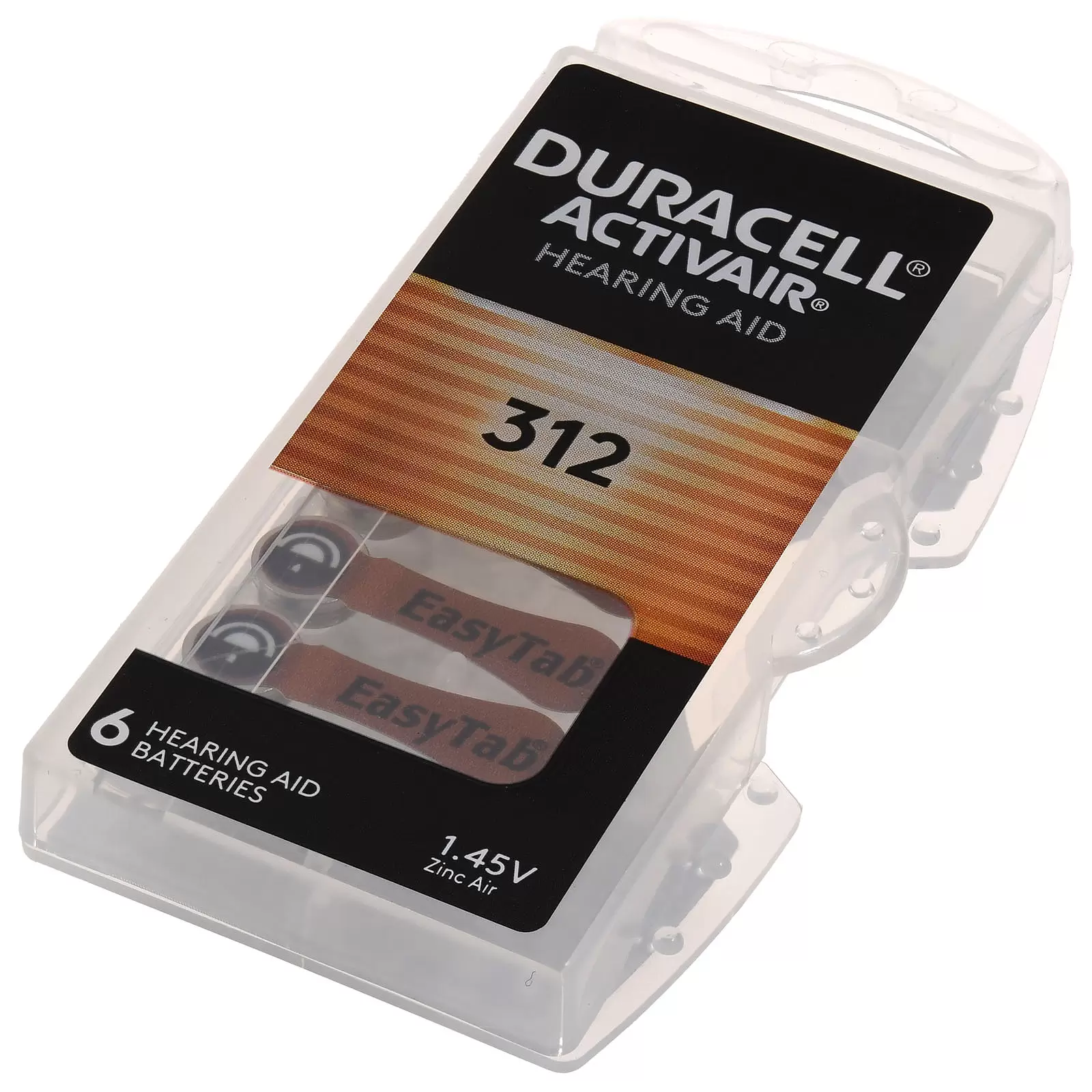 Duracell Hörgerätebatterie 312AE / AE312 / DA312 / PR41 / PR736 / V312AT 6er Blister