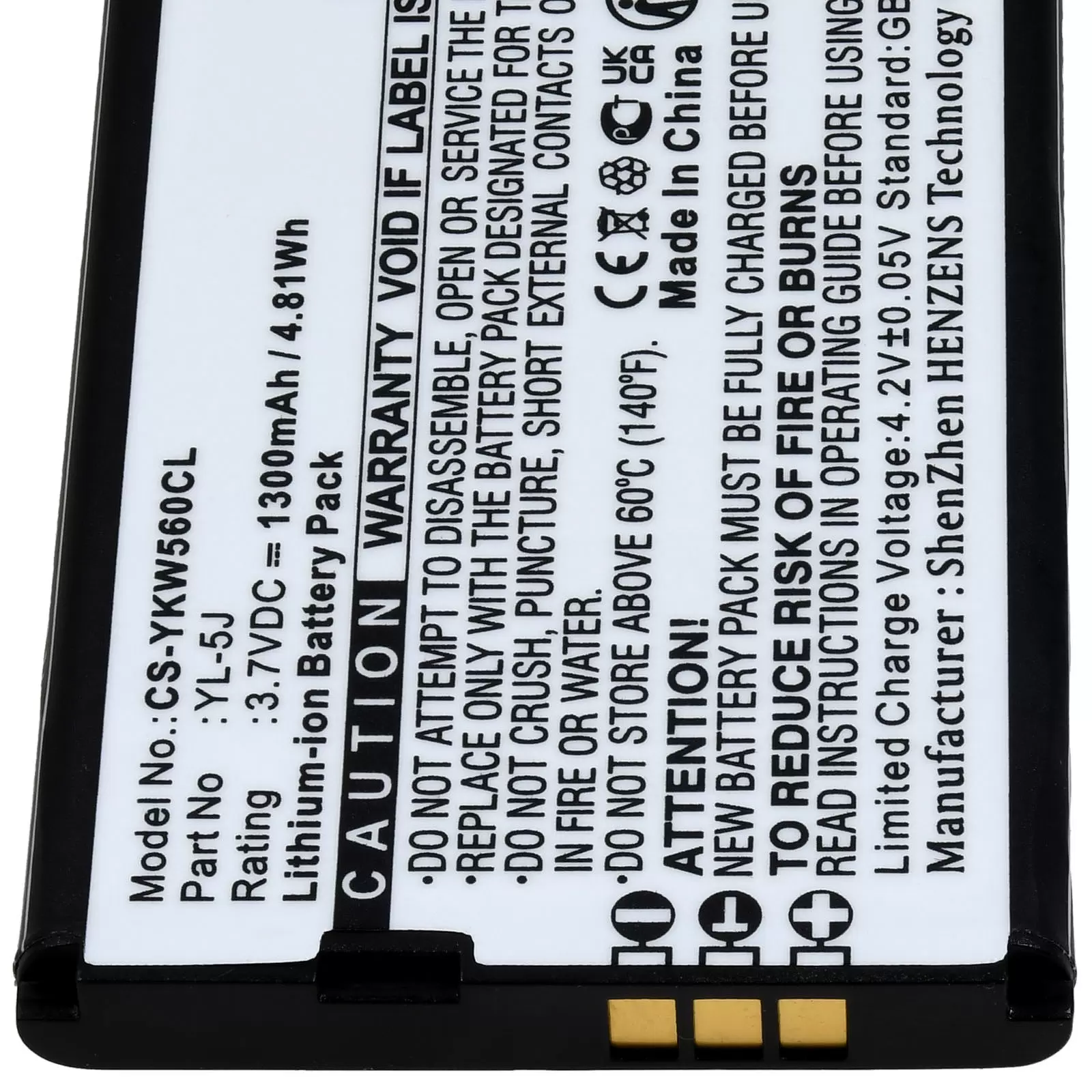 Akku für Schnurlostelefon Yealink W56H / Typ YL-5J