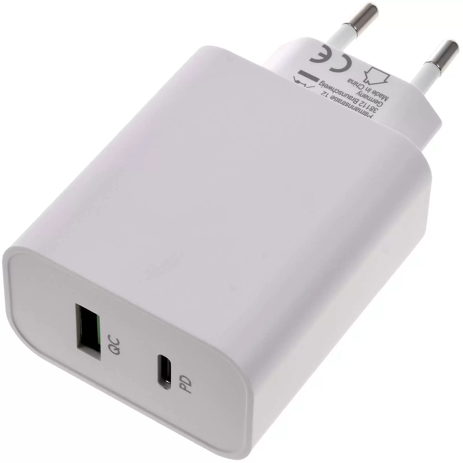 2 Port USB Schnellladegerät USB PD QC Adapter 45 W Weiß 61756