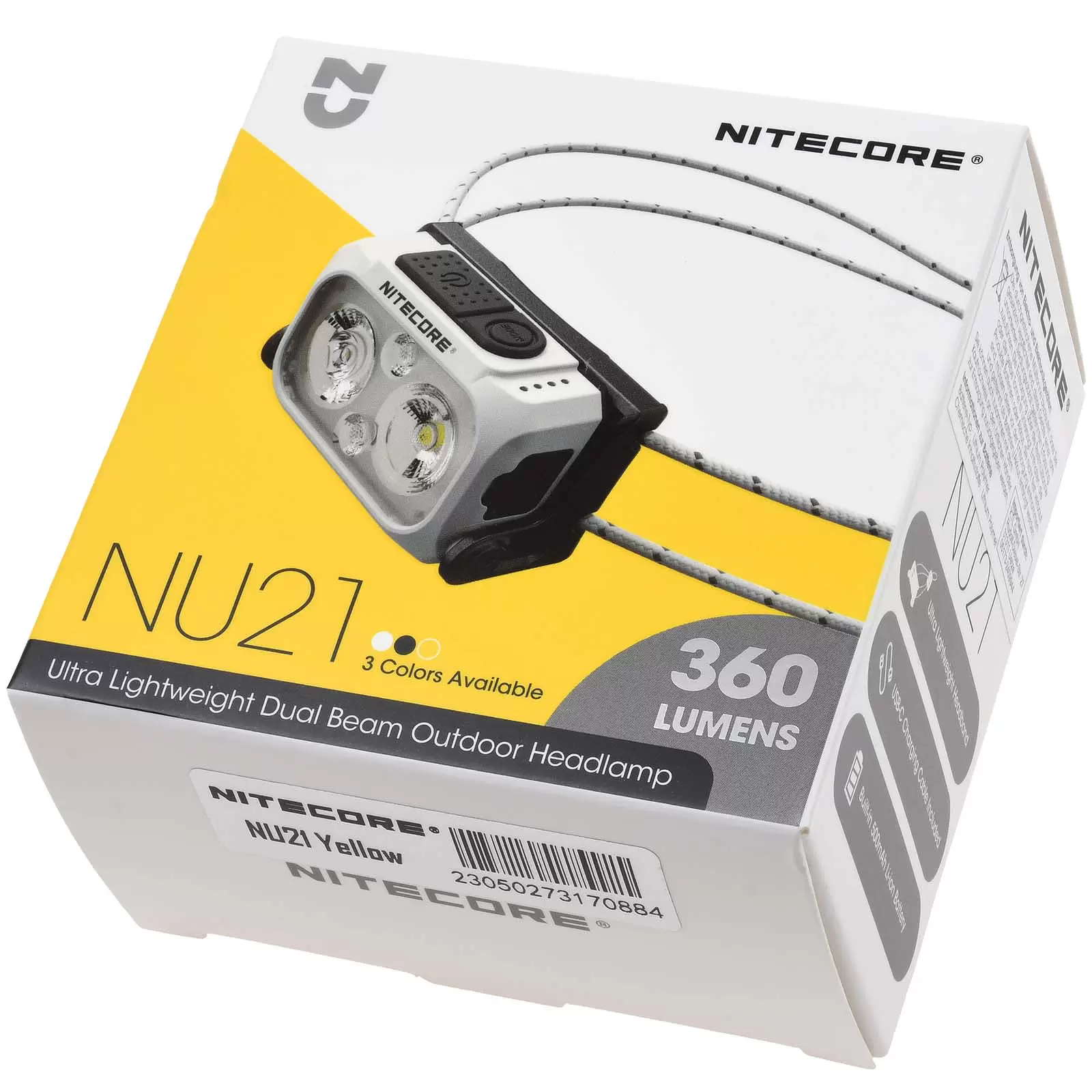 Nitecore NU21 LED Kopflampe, Stirnlampe, Headlamp, USB-C, max. 360 Lumen gelb Nitecore NU21 LED Kopflampe, Stirnlampe, Headlamp, USB-C, max. 360 Lumen gelb