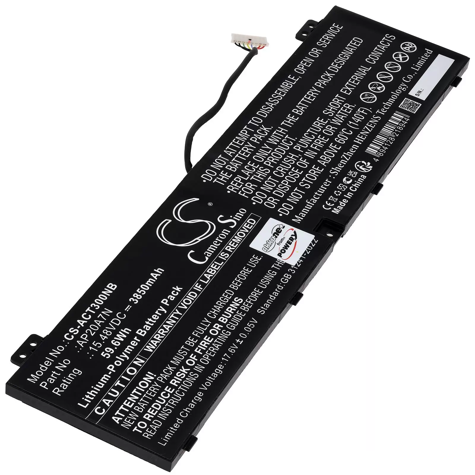 Akku passend für Laptop Acer Predator Triton 300 SE PT314 Typ AP20A7N Akku passend für Laptop Acer Predator Triton 300 SE PT314 Typ AP20A7N