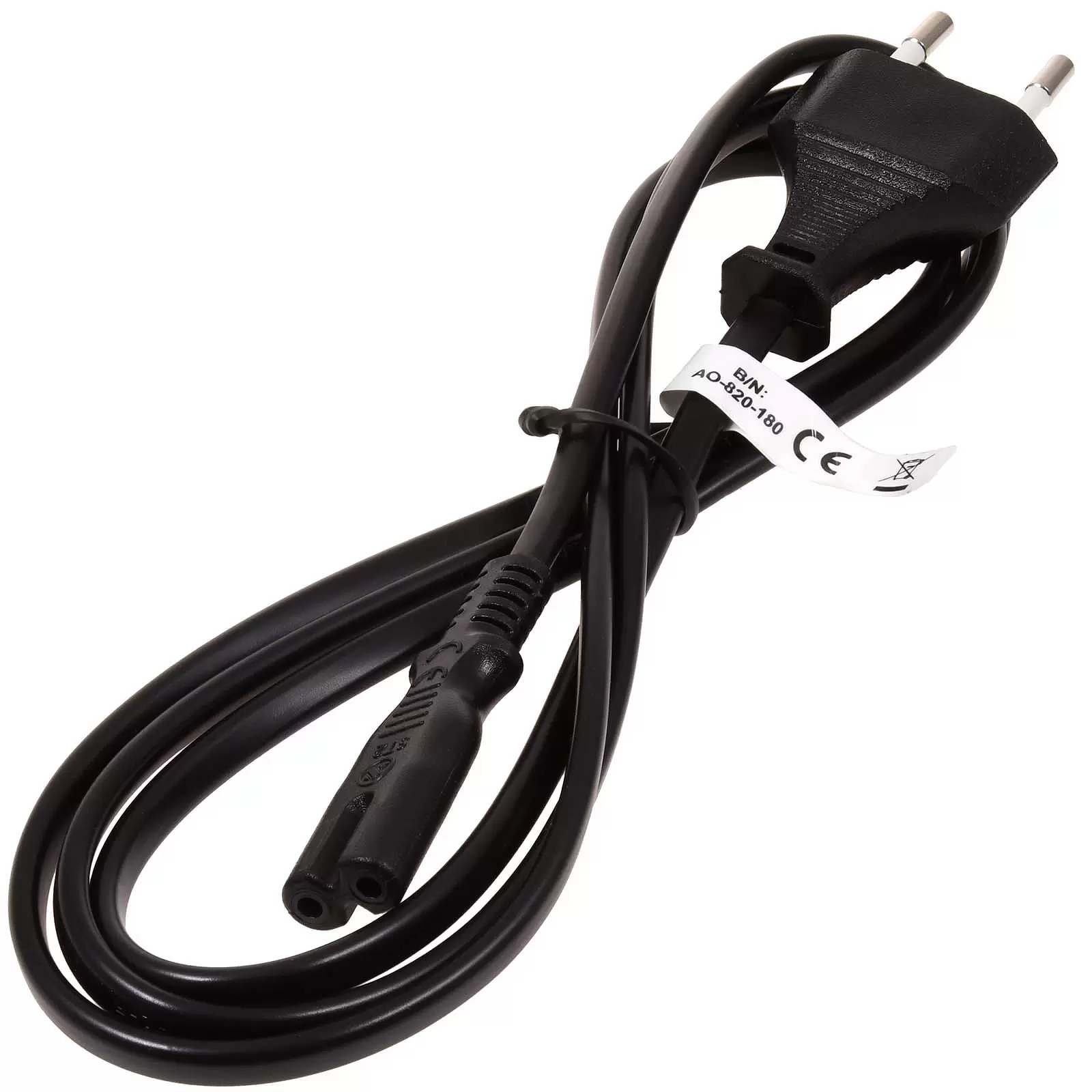 Euro Anschluss Kabel, Euro-Stecker Typ C, 1,5m Schwarz Euro Anschluss Kabel, Euro-Stecker Typ C, 1,5m Schwarz