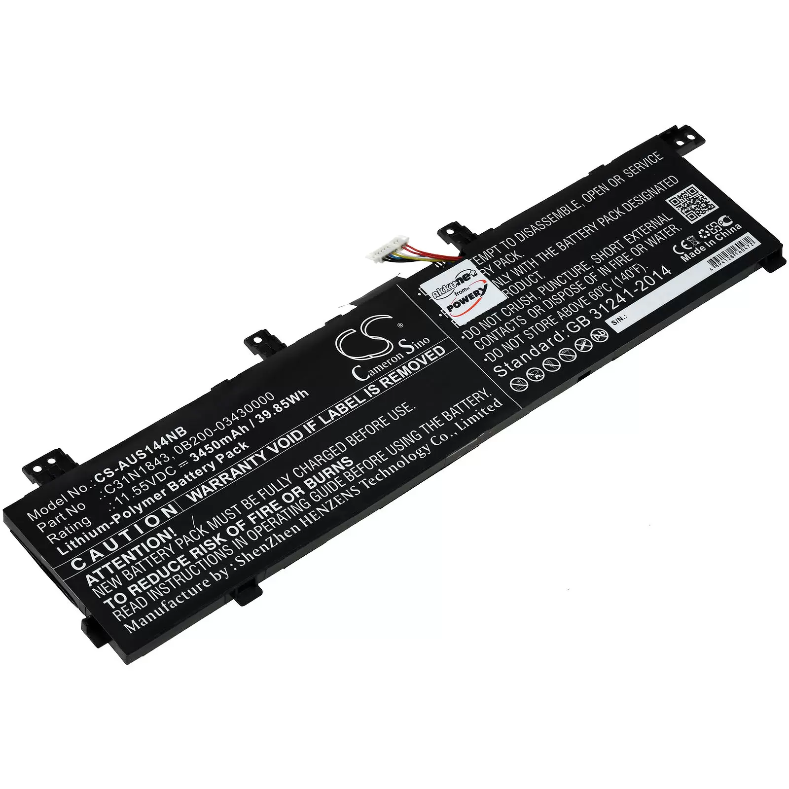 Akku passend für Laptop Asus VivoBook S15 S532FA-BN139T, Typ C31N1843