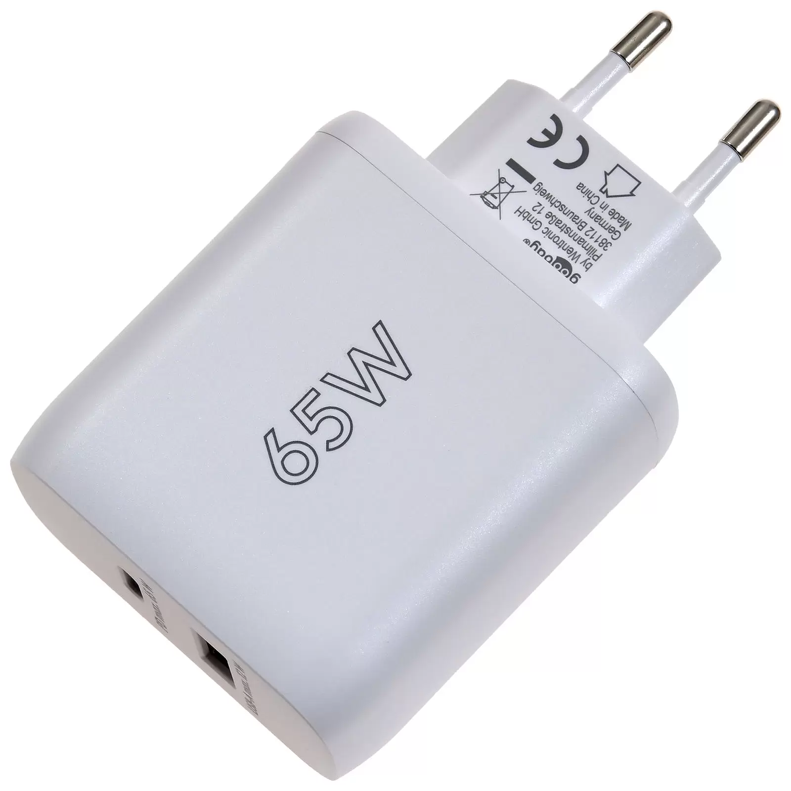 goobay USB-C PD Dual Schnellladegerät 65W Weiß goobay USB-C PD Dual Schnellladegerät 65W Weiß