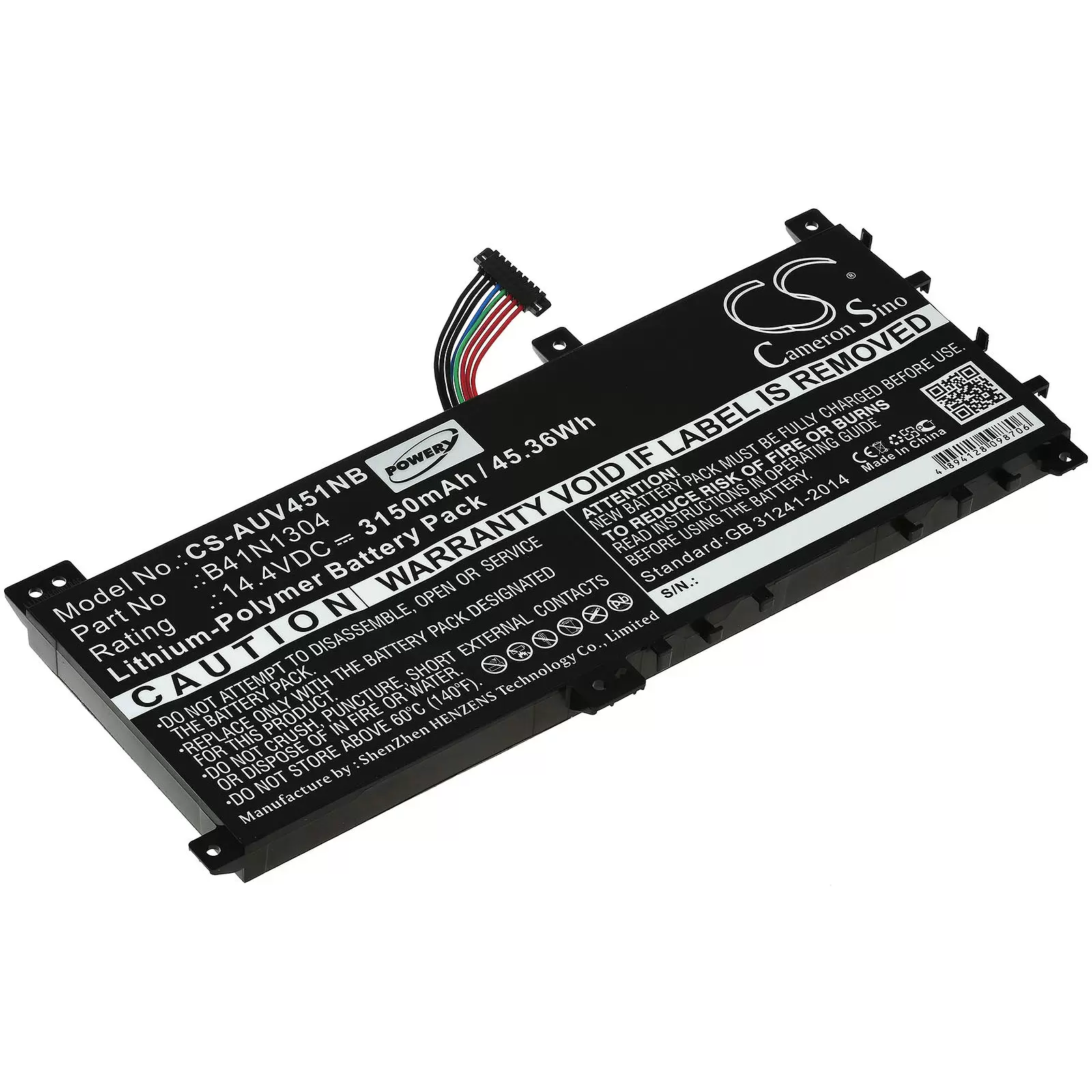 Akku passend für Laptop Asus VivoBook V451LA / V451LA-DS51T / Typ B41N1304 Akku passend für Laptop Asus VivoBook V451LA / V451LA-DS51T / Typ B41N1304