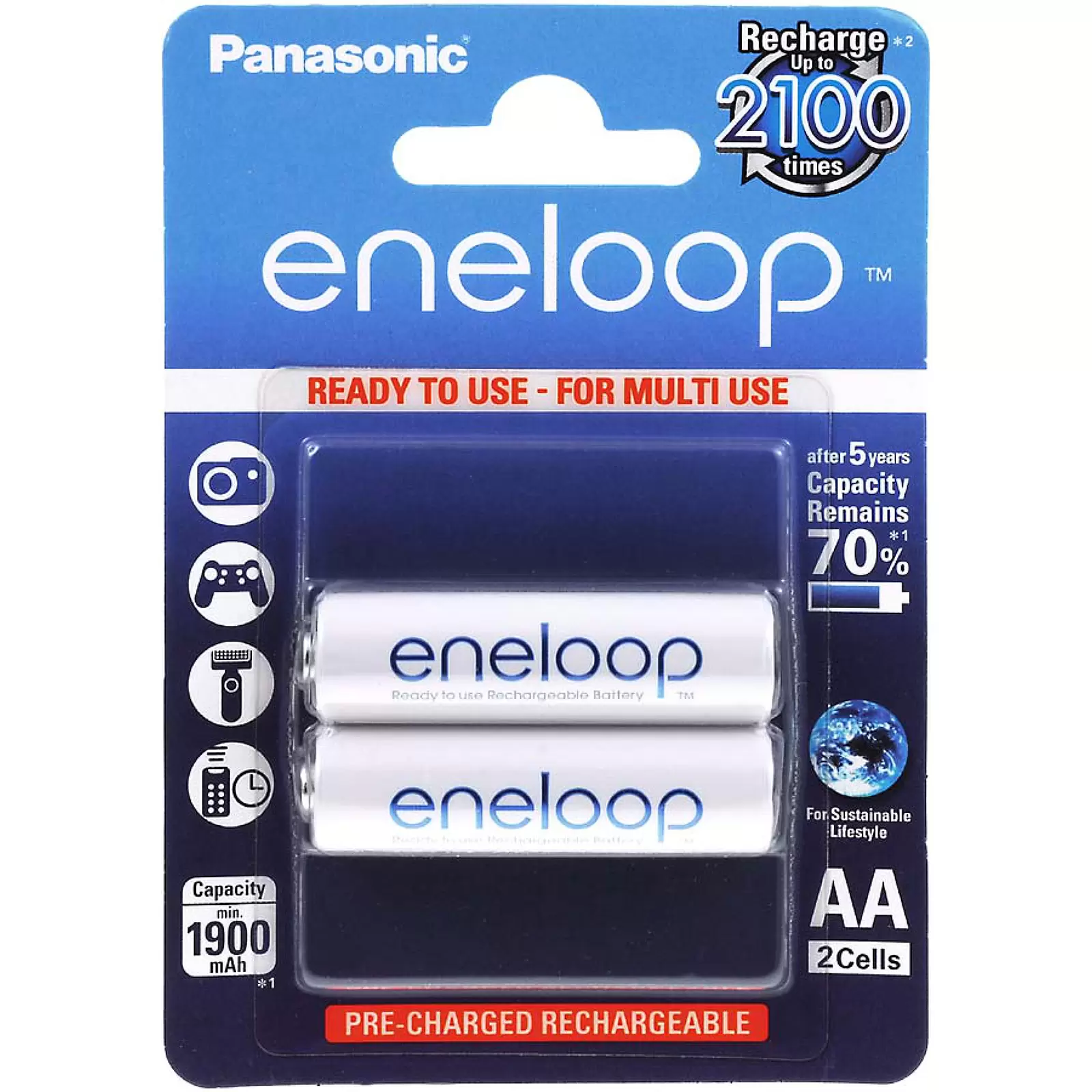 Panasonic eneloop Akku AA 2er-Blister (BK-3MCCE/2BE) Panasonic eneloop Akku AA 2er-Blister (BK-3MCCE/2BE)