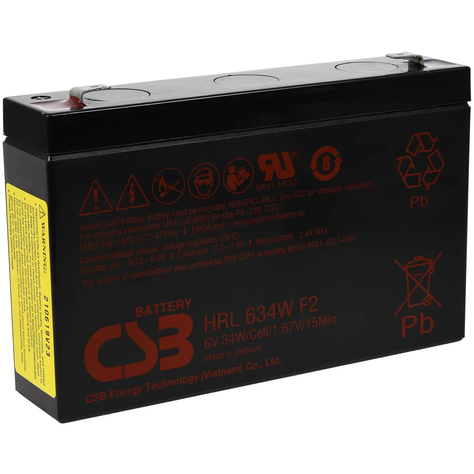 CSB Hochstrom Bleiakku HRL 634W 6V 8,2Ah CSB Hochstrom Bleiakku HRL 634W 6V 8,2Ah