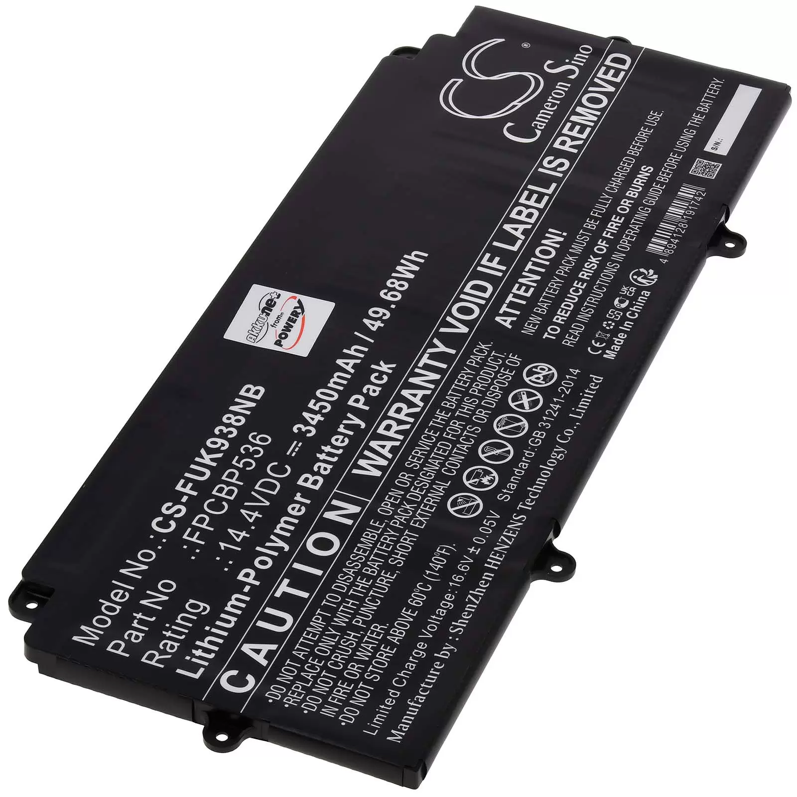 Akku passend für Laptop Fujitsu LifeBook U937 U938 Typ FPB0340S Typ FPCBP536 Akku passend für Laptop Fujitsu LifeBook U937 U938 Typ FPB0340S Typ FPCBP536