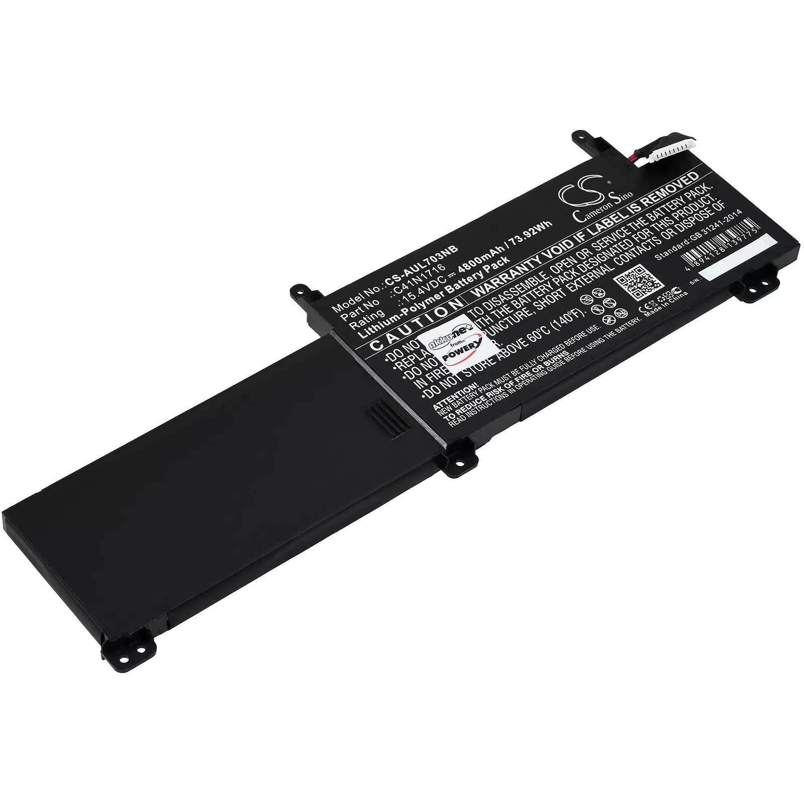 Akku passend für Laptop Asus ROG Strix GL703GM, GL703GM-xxx, Typ C41N1716