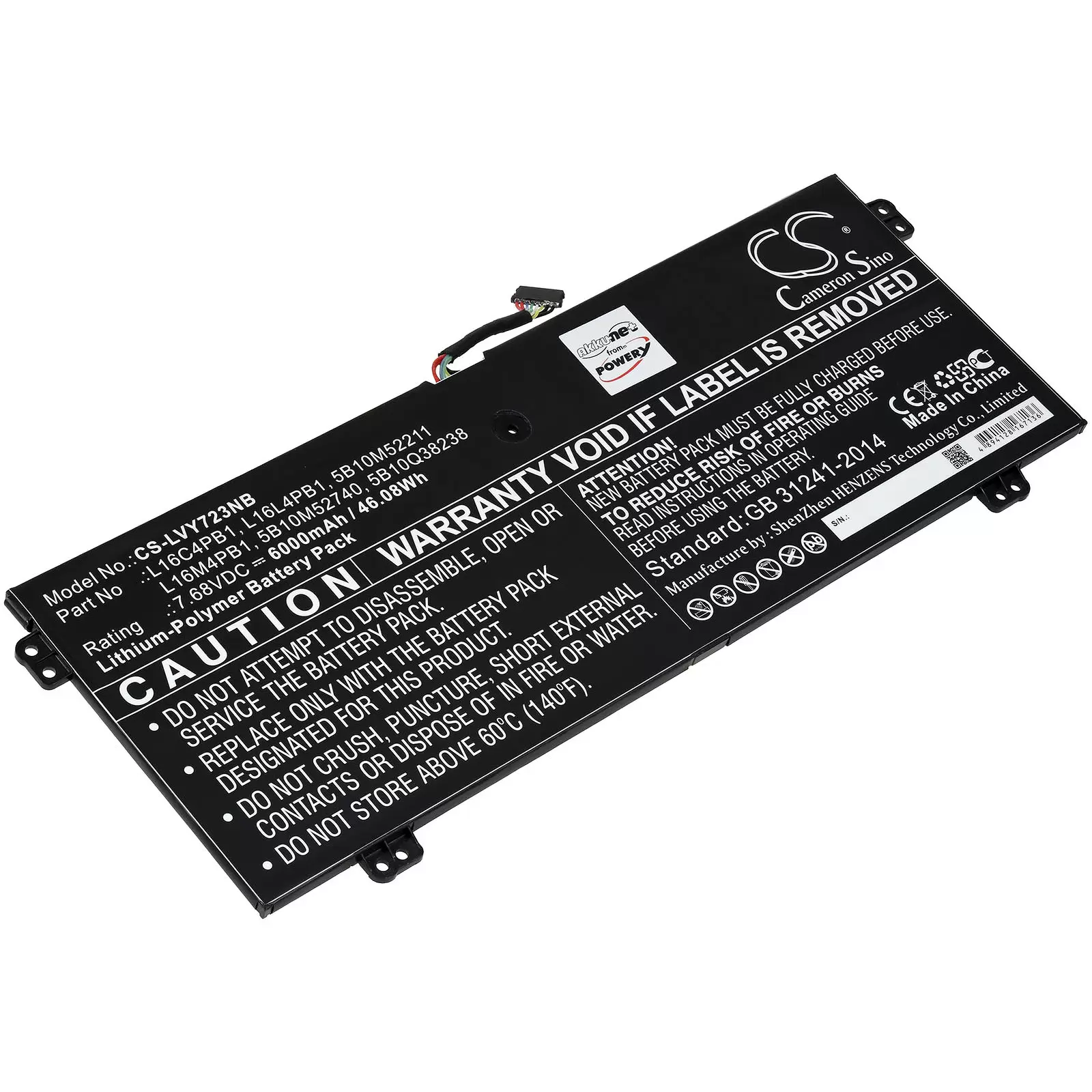 Akku passend für Lenovo Yoga 720-13IKB 80X6001RGE, 720-13IKB 81CT0018MZ, Typ L16L4PB1 u.a.