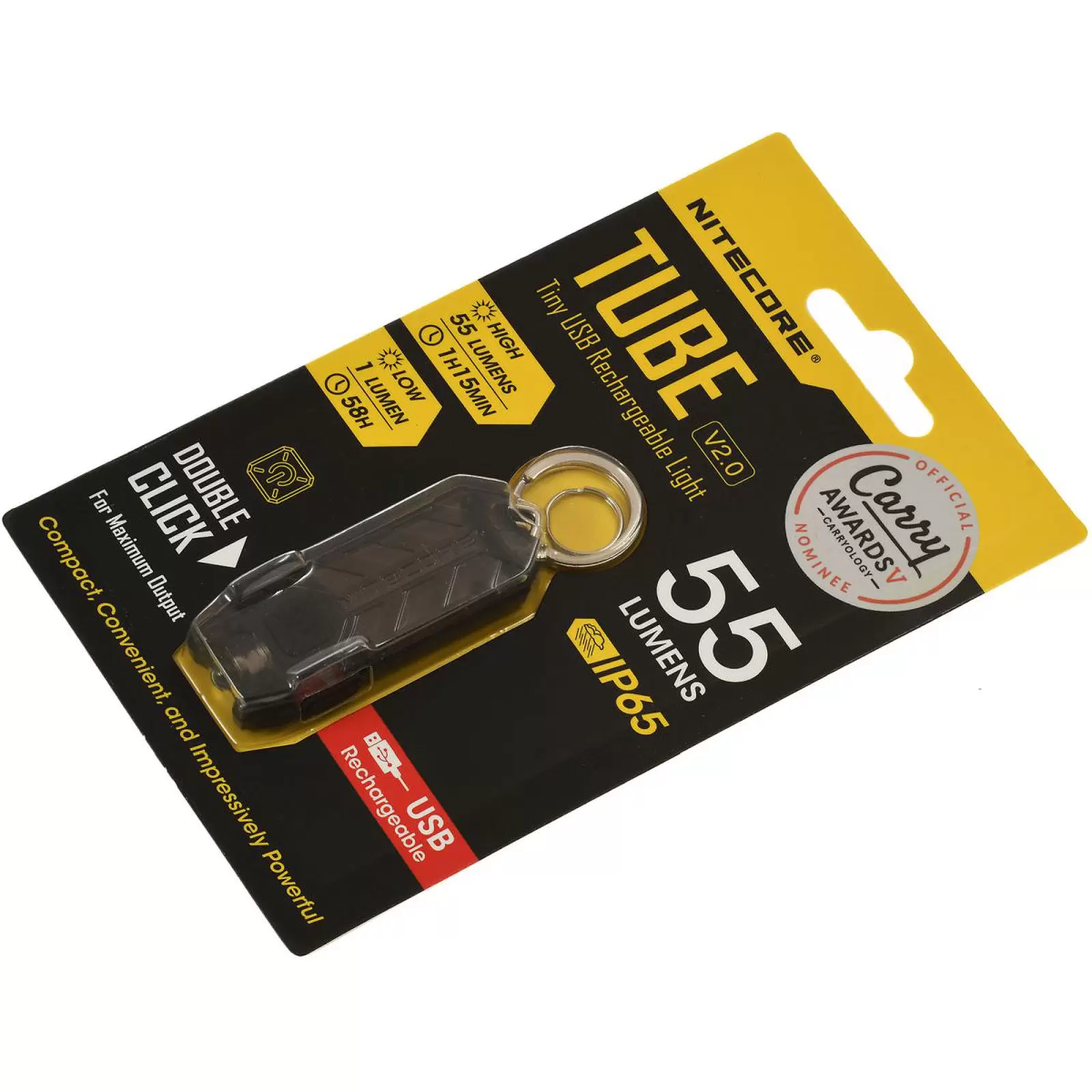 Nitecore TUBE 2.0 Mini LED Taschenlampe, mit Micro USB, 55 Lumen