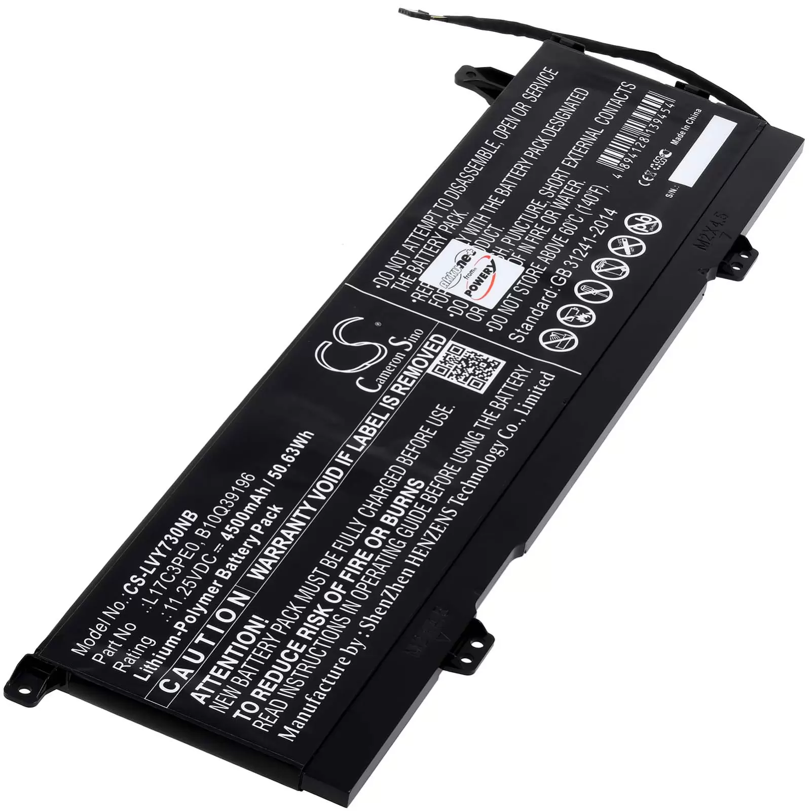 Akku passend für Laptop Lenovo Yoga 730-15IWL-81JS, Typ L17C3PE0 Akku passend für Laptop Lenovo Yoga 730-15IWL-81JS, Typ L17C3PE0