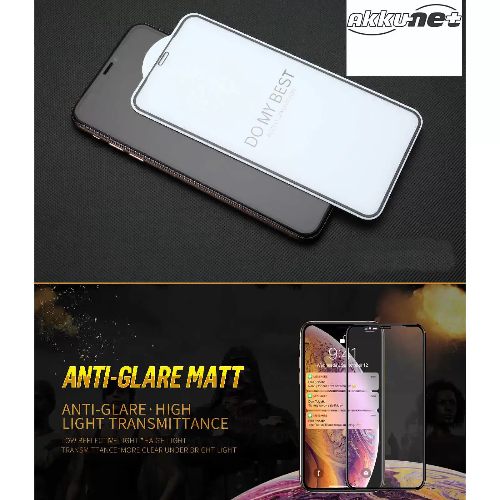 Display Schutzfolie Sicherheitsglas für iPhone X,iPhone XS,iPhone 11 Pro,matte Oberfläche