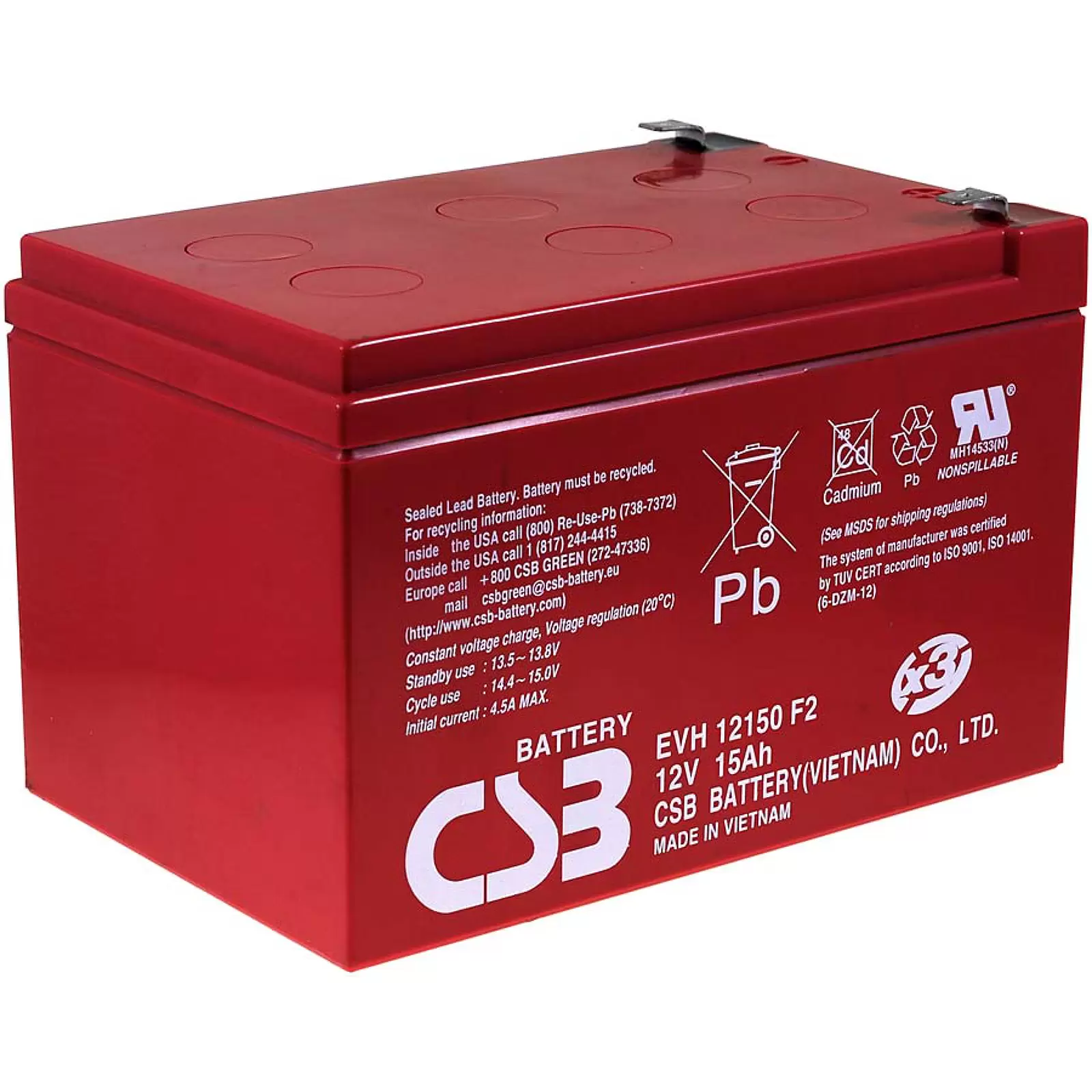 CSB Bleiakku EVH12150/X3 12V 15Ah zyklenfest CSB Bleiakku EVH12150/X3 12V 15Ah zyklenfest