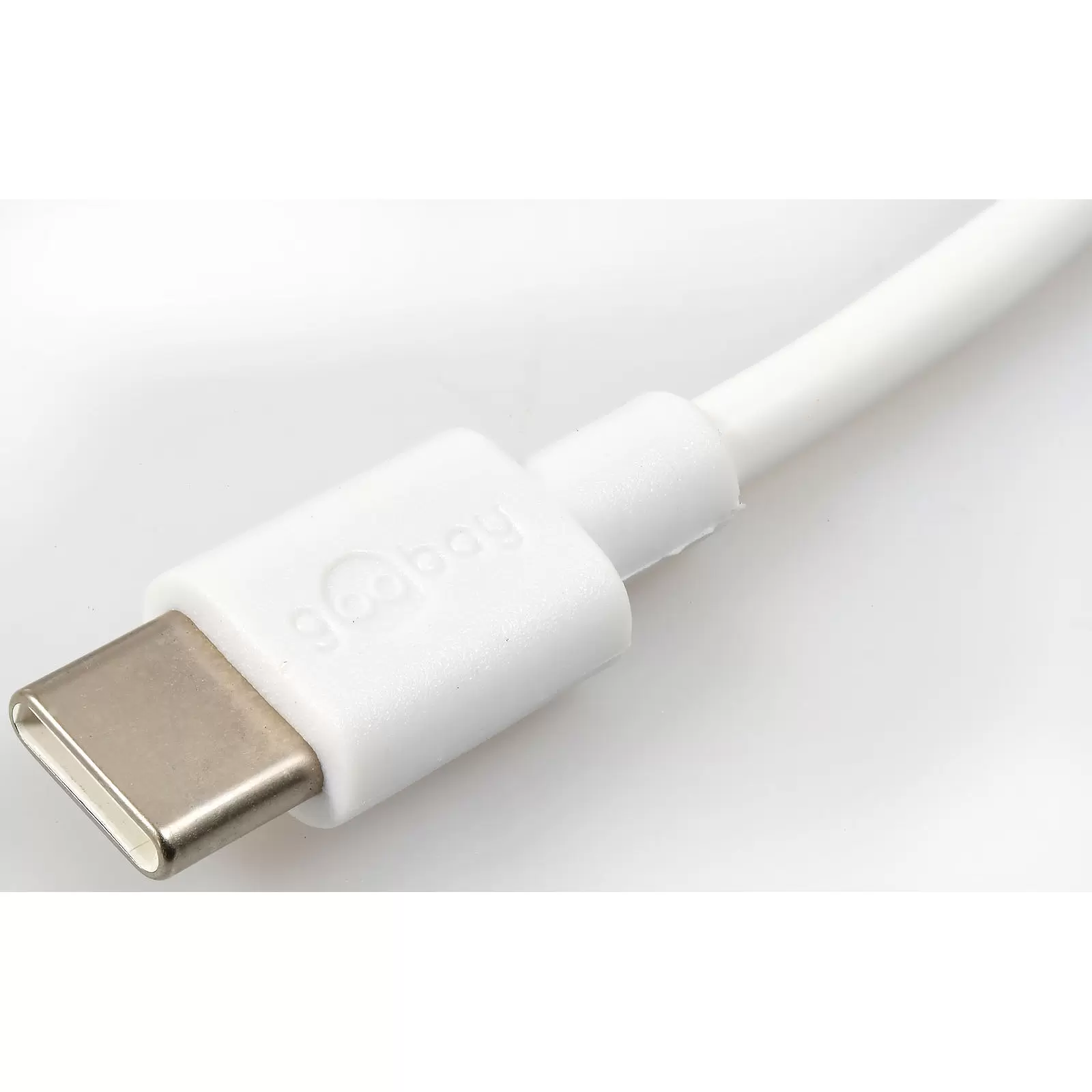 goobay USB-C Lade- u. Synchronisationskabel für Geräte mir USB-C Anschluss, 0,5m, Weiß