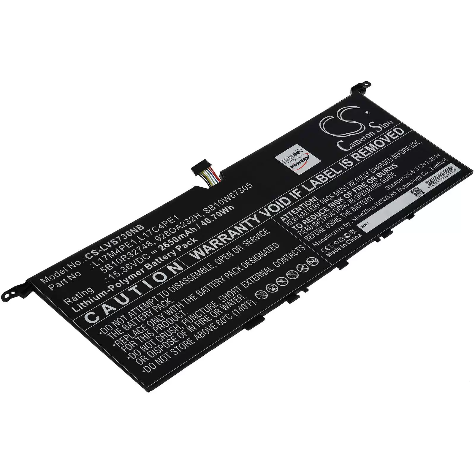 Akku passend für Laptop Lenovo Yoga S730, IdeaPad 730S 13, Typ L17C4PE1 u.a.