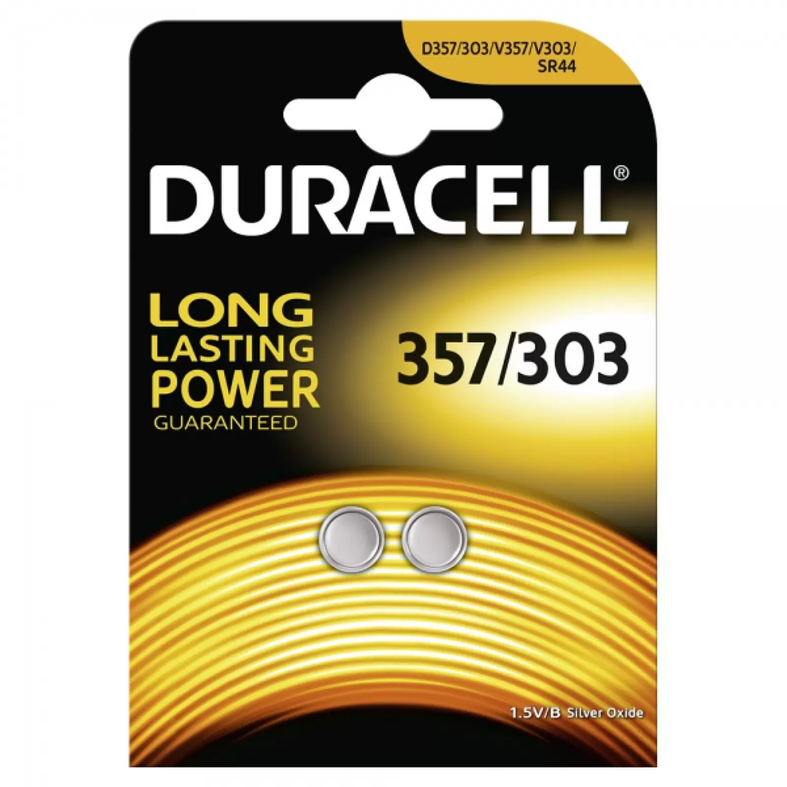 Duracell Knopfzelle 303/ 357/ SR44 / SR44W / SR1154W 2er Blister Duracell Knopfzelle 303/ 357/ SR44 / SR44W / SR1154W 2er Blister